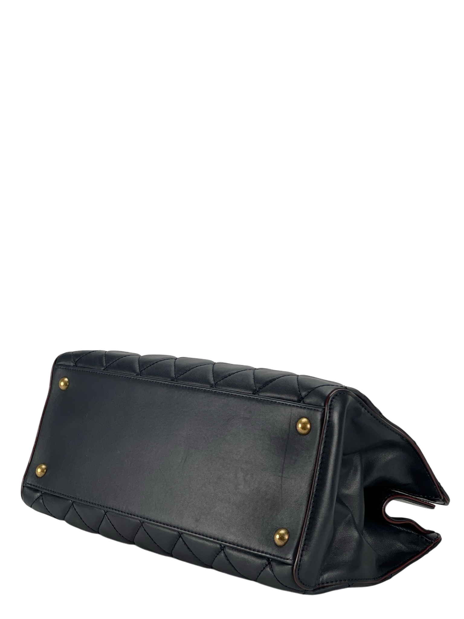 CHANEL - Dark Blue Lambskin CC Crown Tote