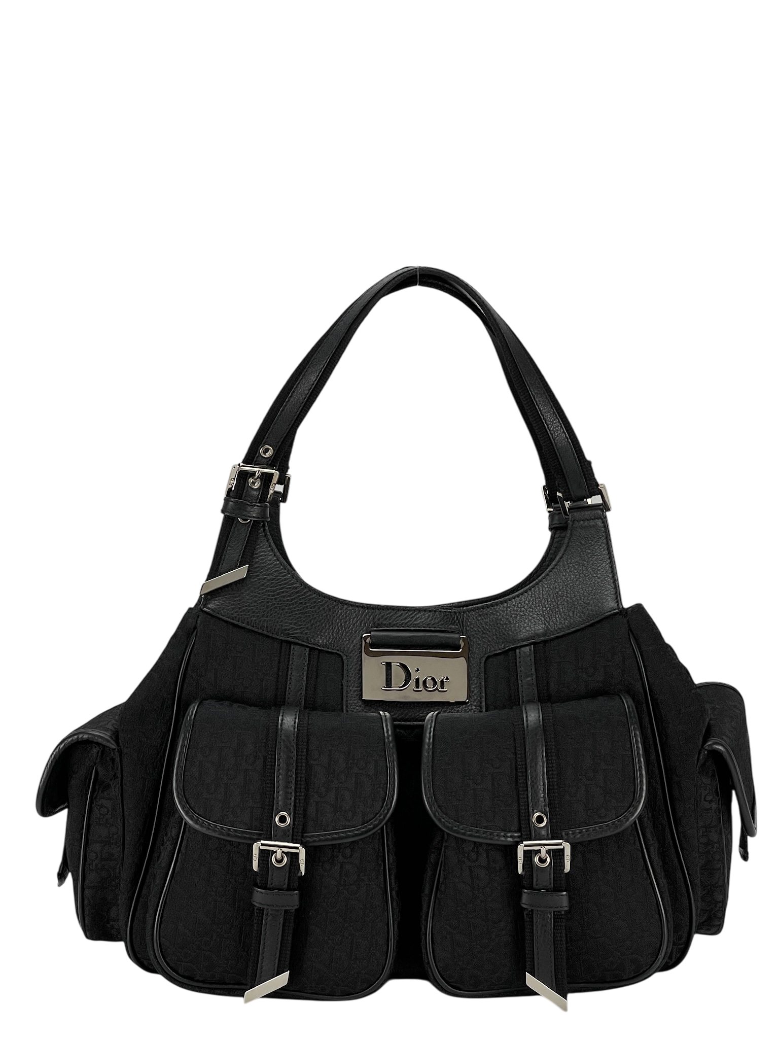 CHRISTIAN DIOR -  Black Canvas Christian Dior Handbag