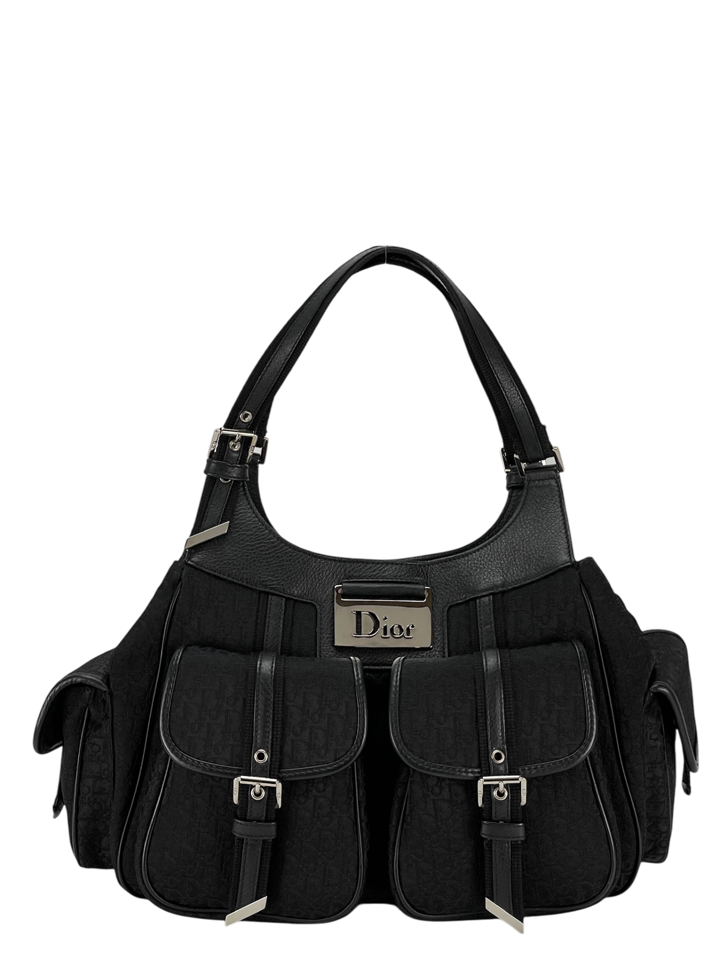 CHRISTIAN DIOR -  Black Canvas Christian Dior Handbag
