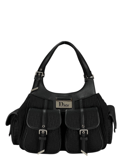 CHRISTIAN DIOR -  Black Canvas Christian Dior Handbag