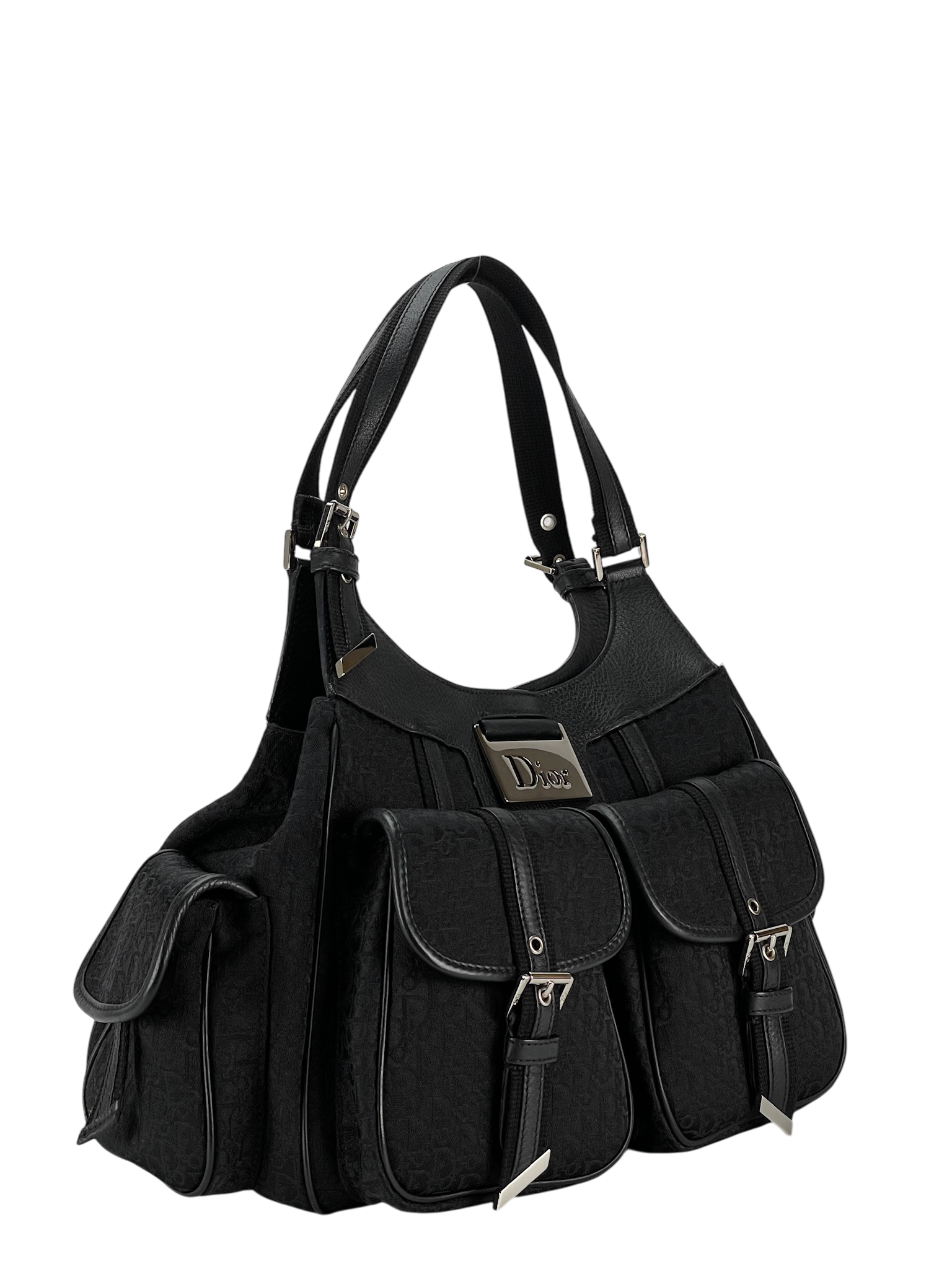 CHRISTIAN DIOR -  Black Canvas Christian Dior Handbag