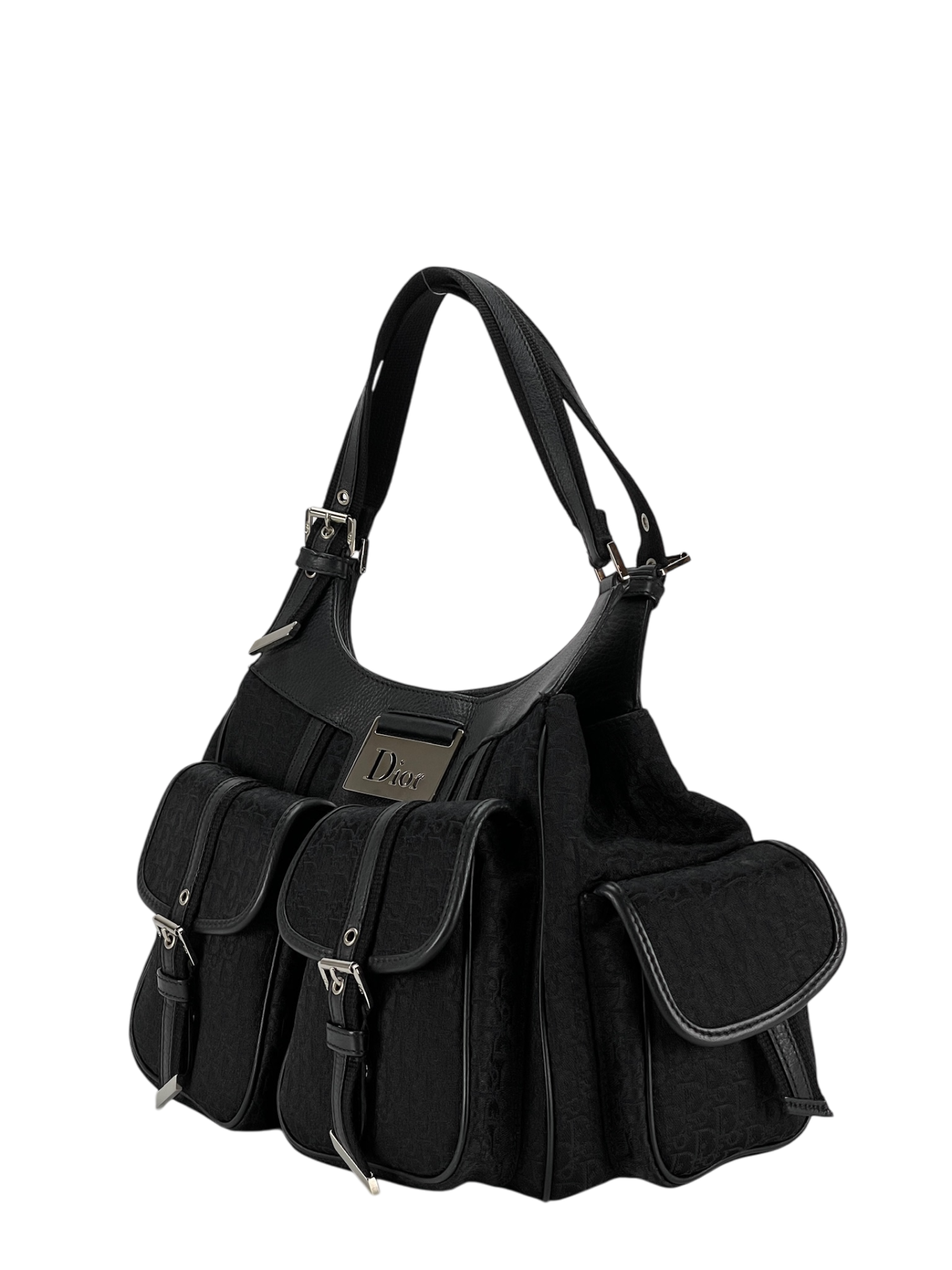 CHRISTIAN DIOR -  Black Canvas Christian Dior Handbag