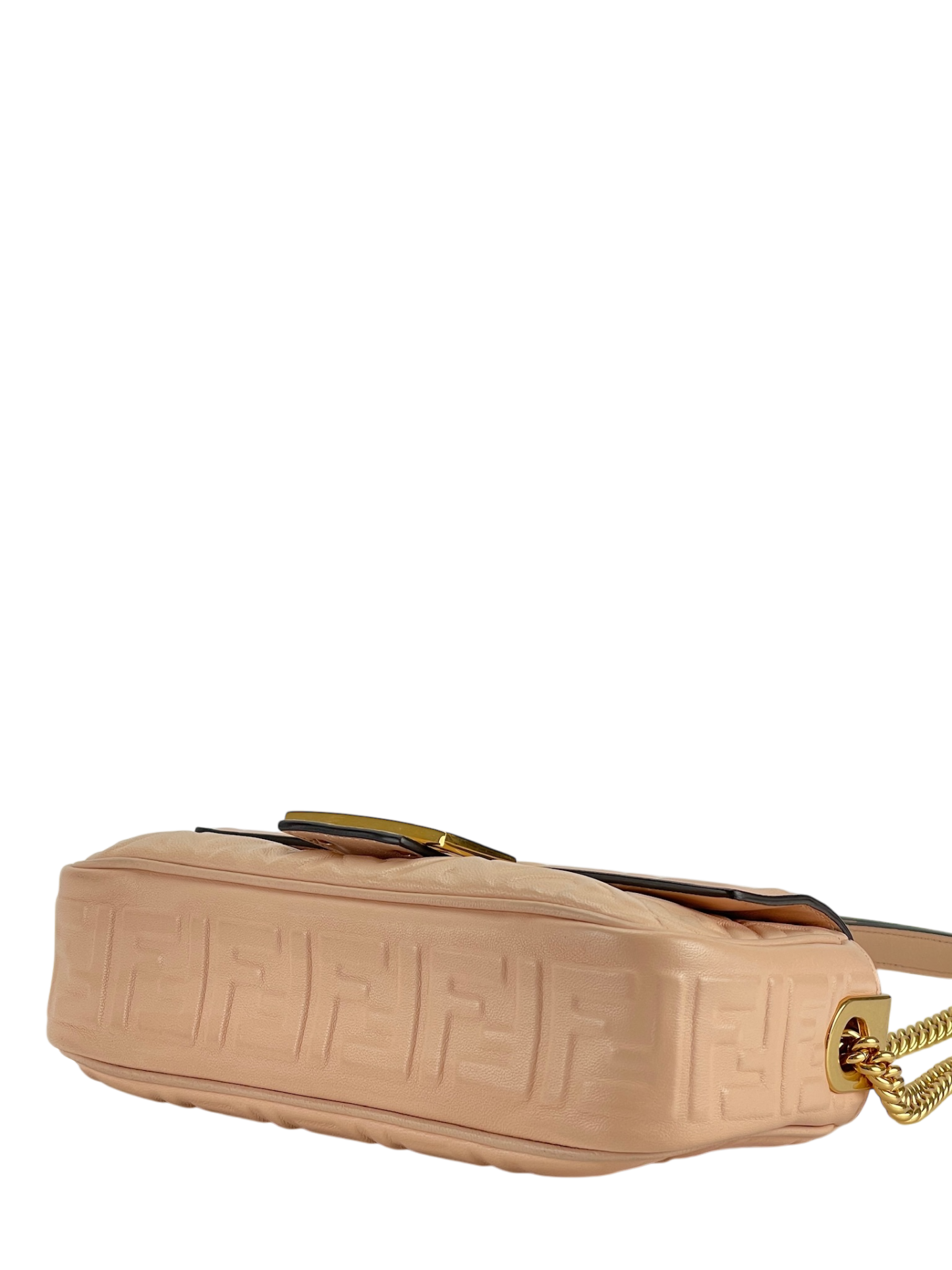 FENDI - Pink Lamskin Baguette Chain Midi Nappa Small Embossed