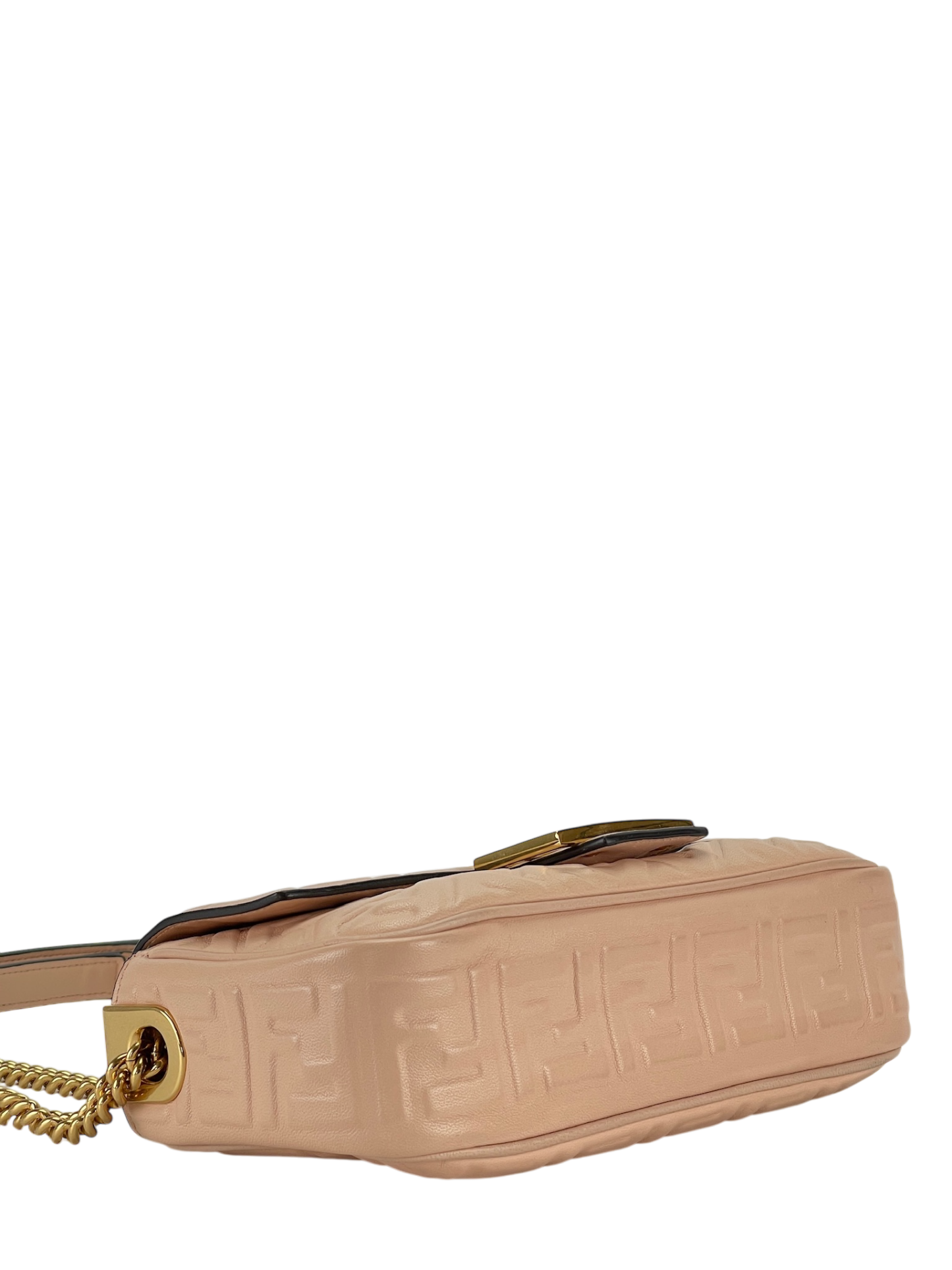 FENDI - Pink Lamskin Baguette Chain Midi Nappa Small Embossed