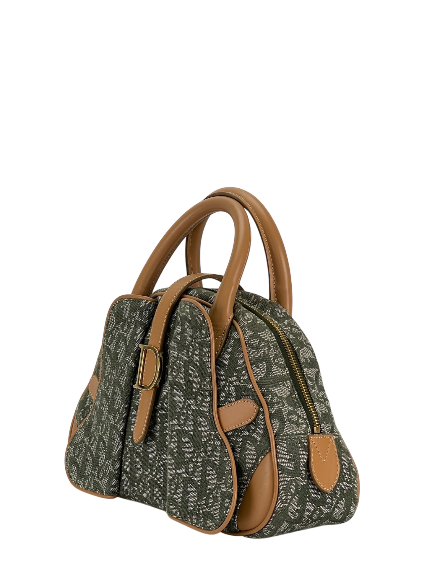 CHRISTIAN DIOR - Green Canvas Diorisimo Saddle Mini Bowler Bag