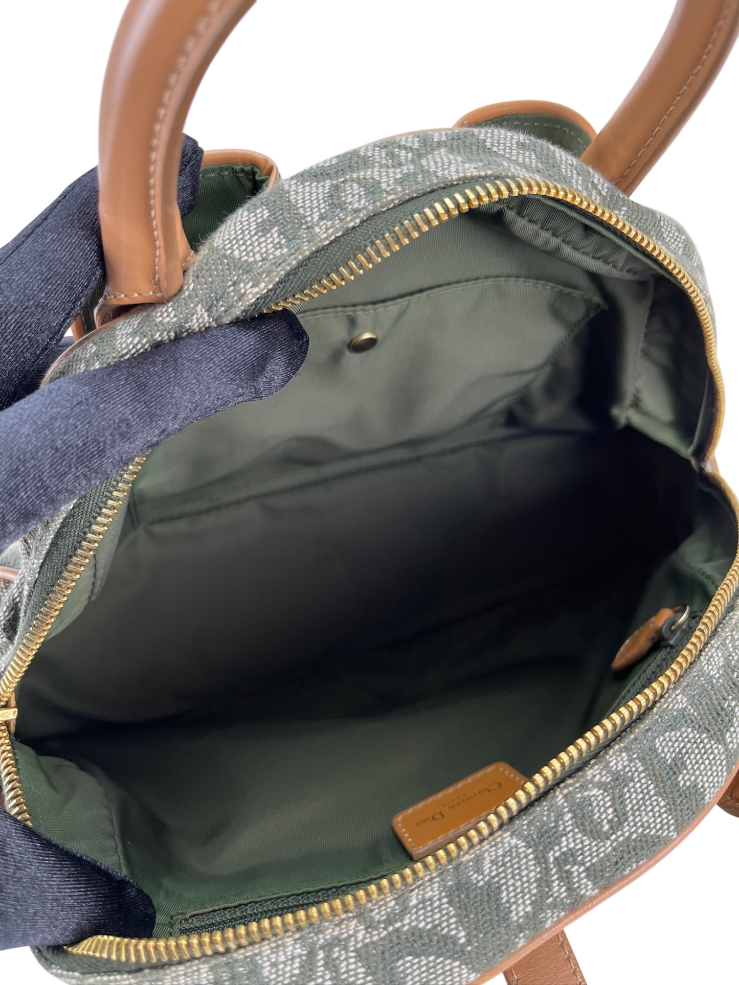 CHRISTIAN DIOR - Green Canvas Diorisimo Saddle Mini Bowler Bag