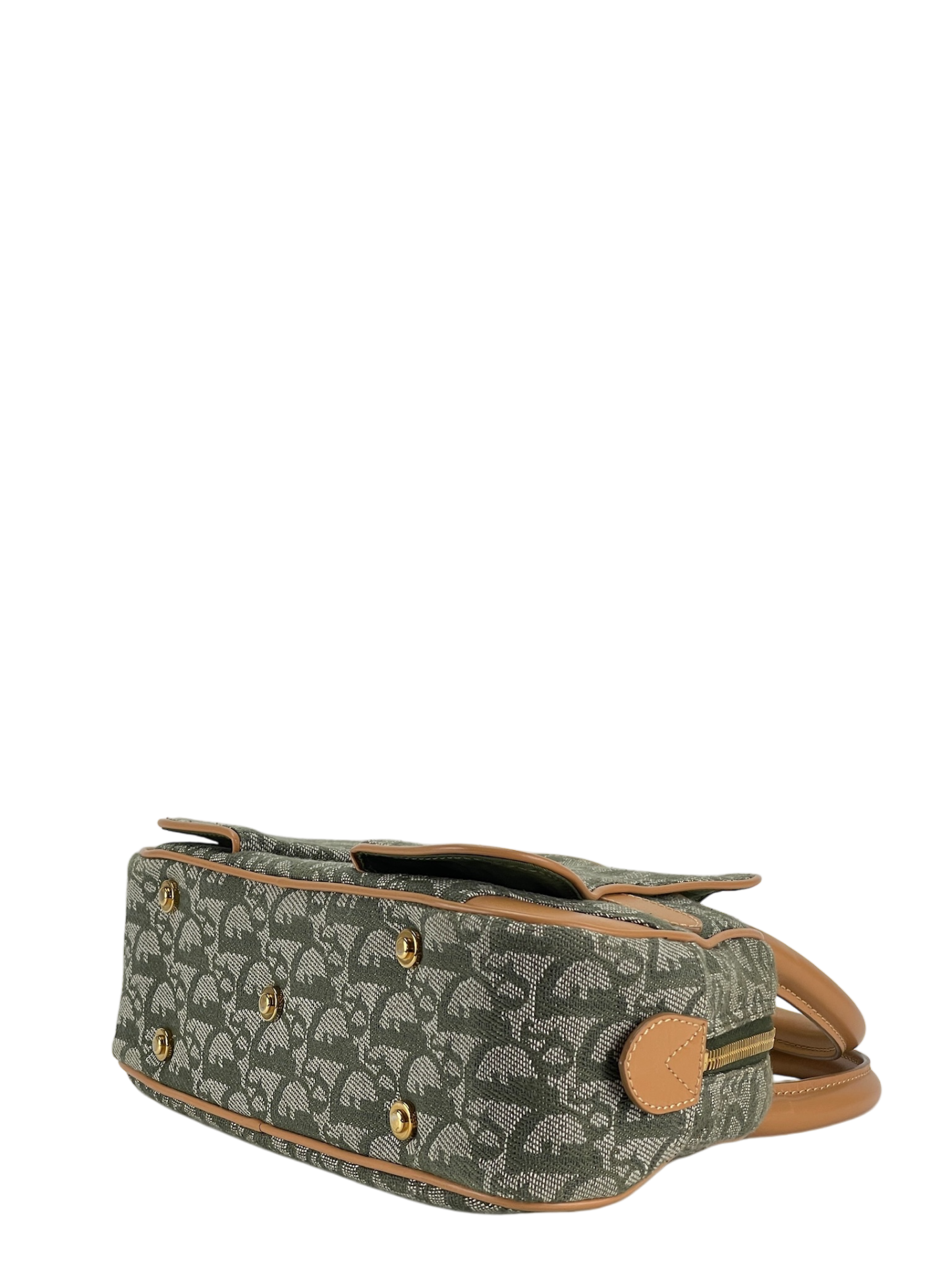 CHRISTIAN DIOR - Green Canvas Diorisimo Saddle Mini Bowler Bag