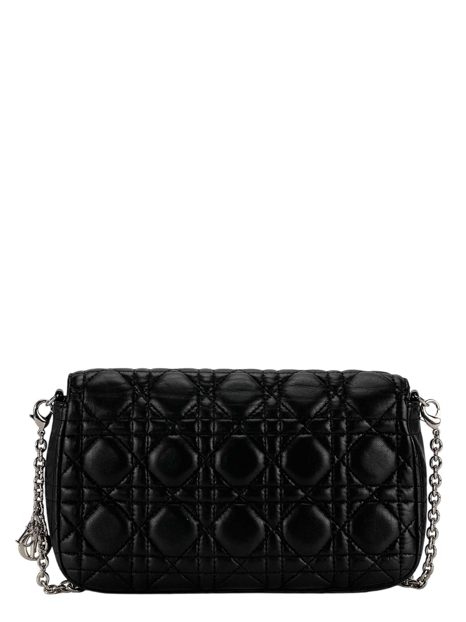 CHRISTIAN DIOR - Black Lambskin Miss Dior Wallet On Chain Dior Shoulder Bag
