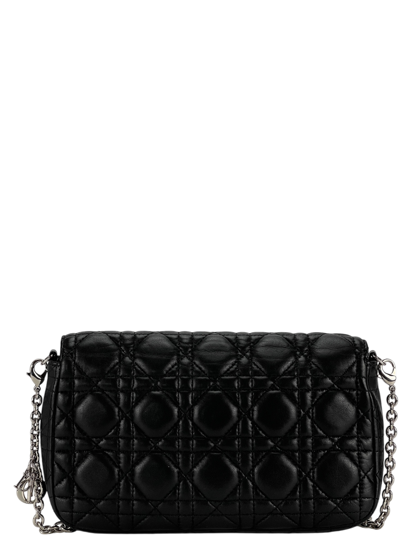 CHRISTIAN DIOR - Black Lambskin Miss Dior Wallet On Chain Dior Shoulder Bag