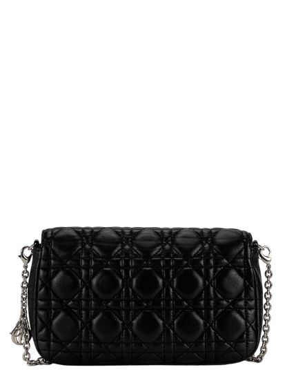CHRISTIAN DIOR - Black Lambskin Miss Dior Wallet On Chain Dior Shoulder Bag