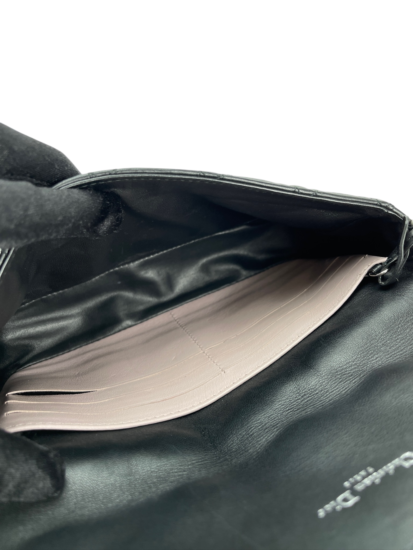 CHRISTIAN DIOR - Black Lambskin Miss Dior Wallet On Chain Dior Shoulder Bag