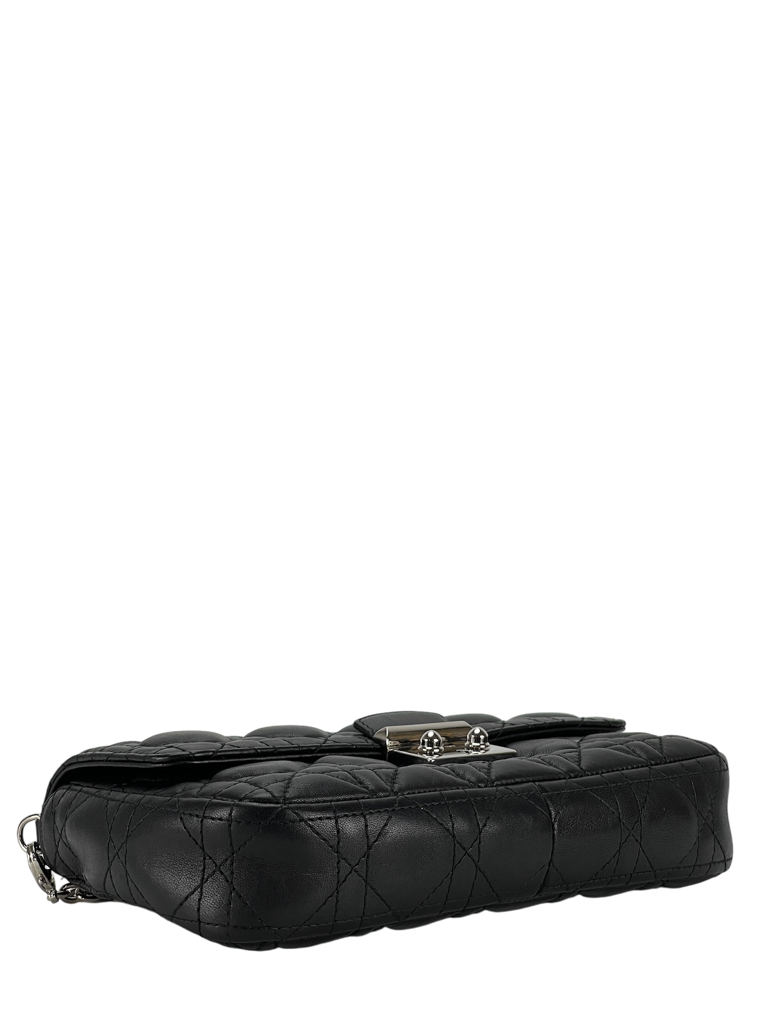 CHRISTIAN DIOR - Black Lambskin Miss Dior Wallet On Chain Dior Shoulder Bag