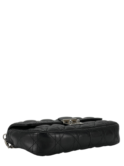 CHRISTIAN DIOR - Black Lambskin Miss Dior Wallet On Chain Dior Shoulder Bag