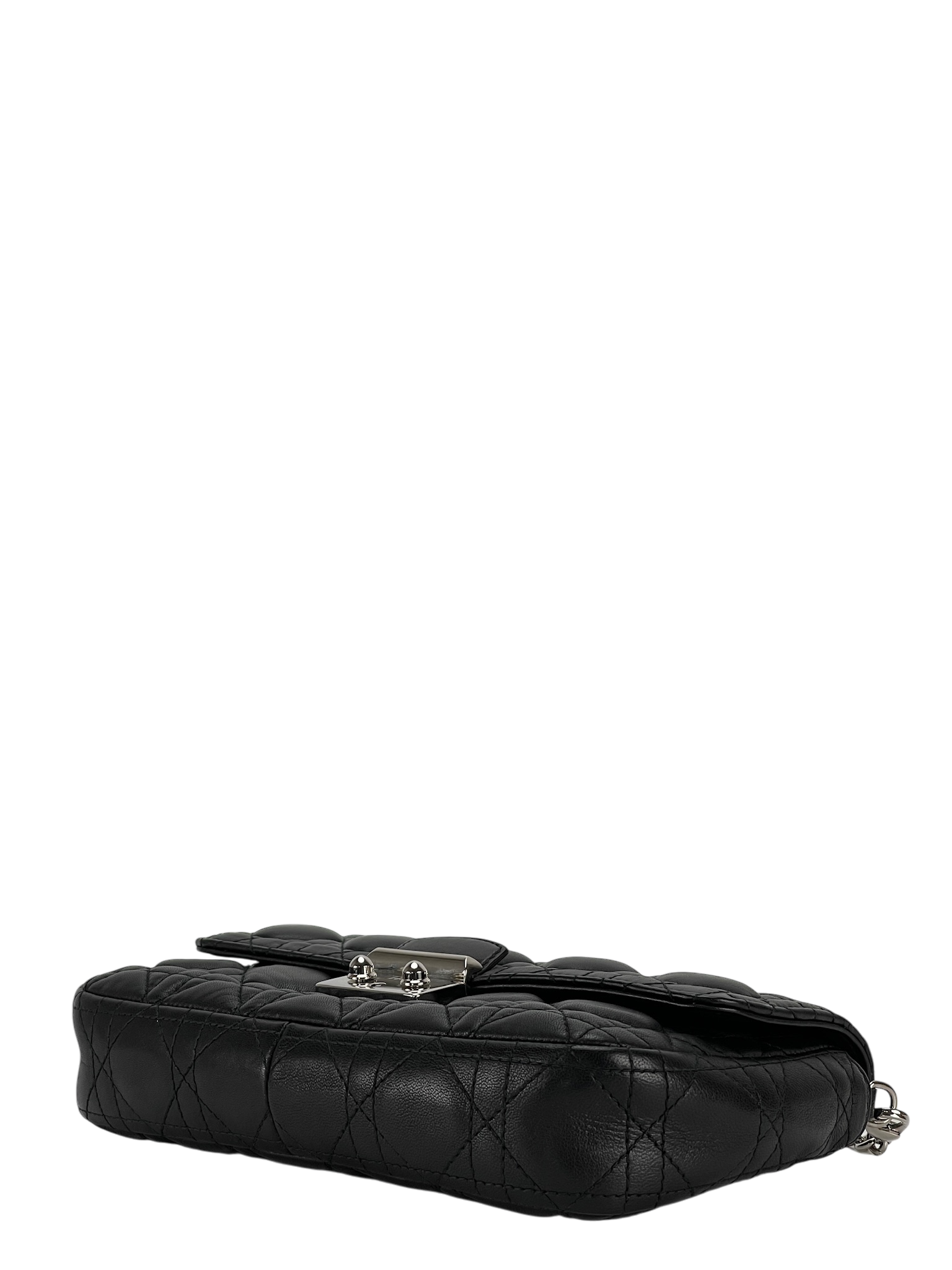 CHRISTIAN DIOR - Black Lambskin Miss Dior Wallet On Chain Dior Shoulder Bag