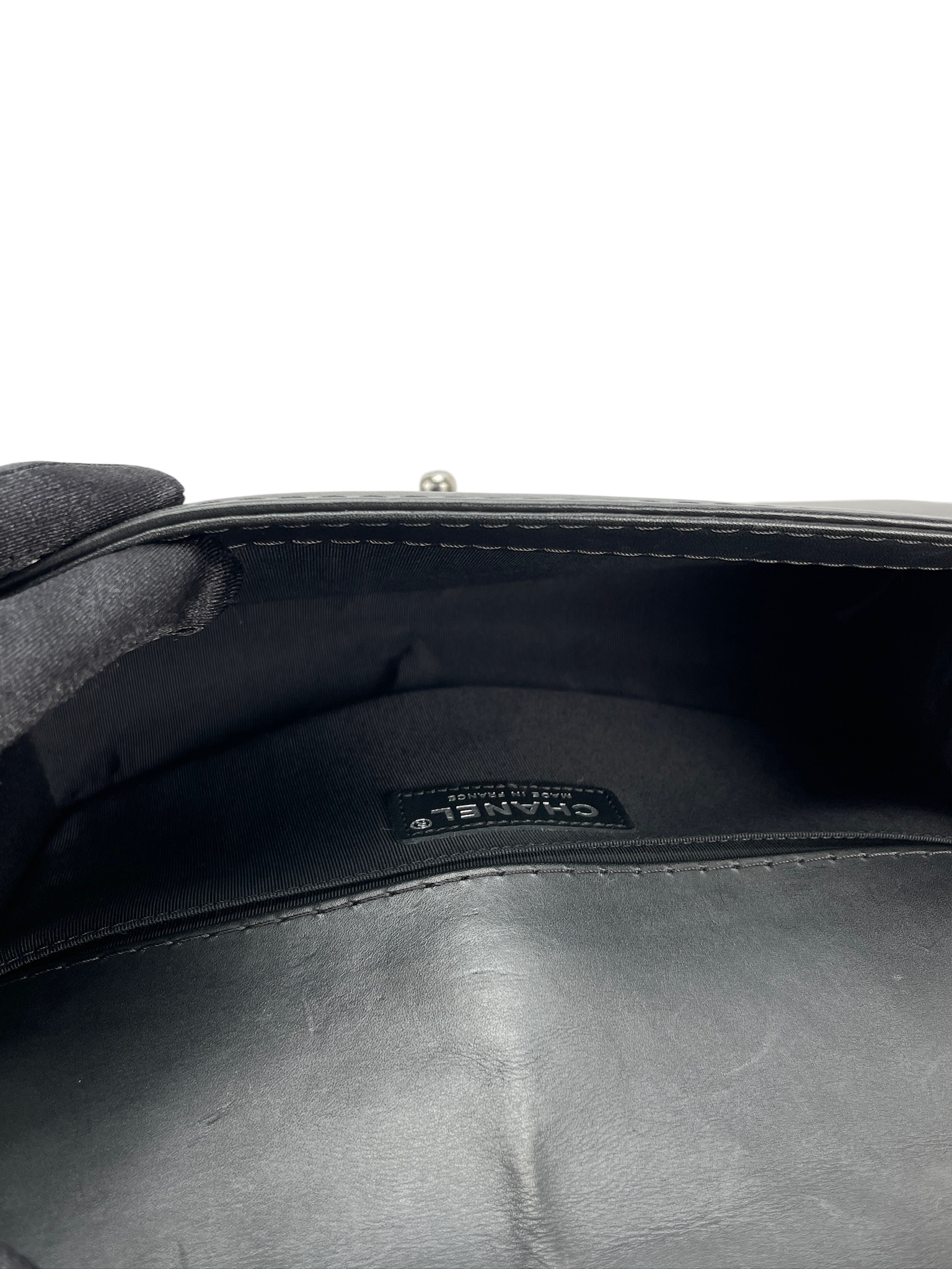 CHANEL -  Black Lambskin ChainShoulder Boy Flap Bag