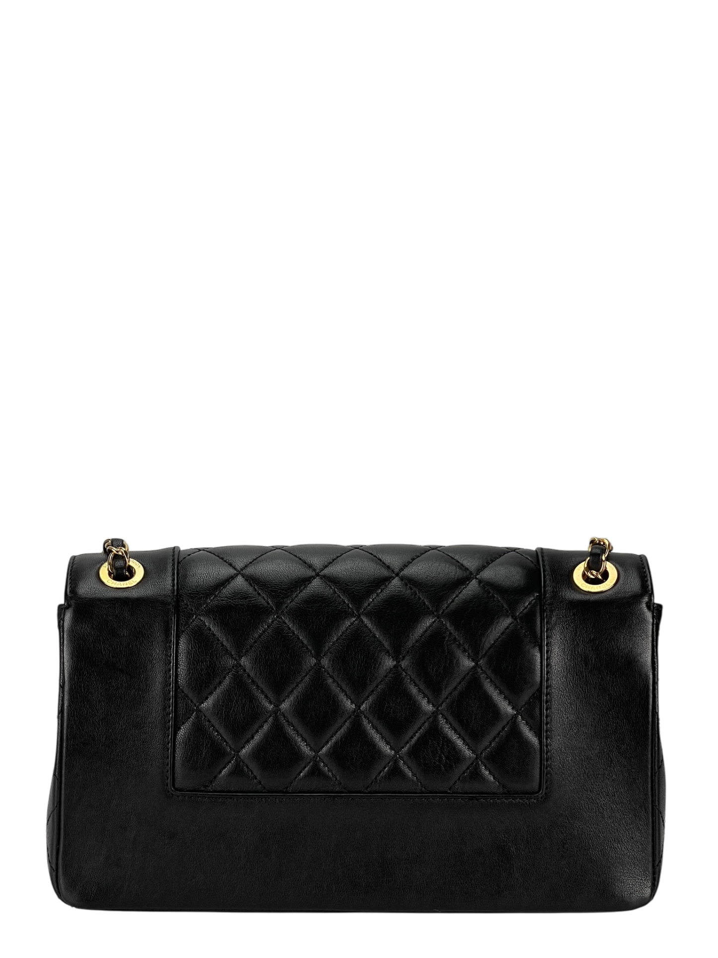 CHANEL - Black Calfskin Mademoiselle Flap Bag Calfskin Gold Hardware