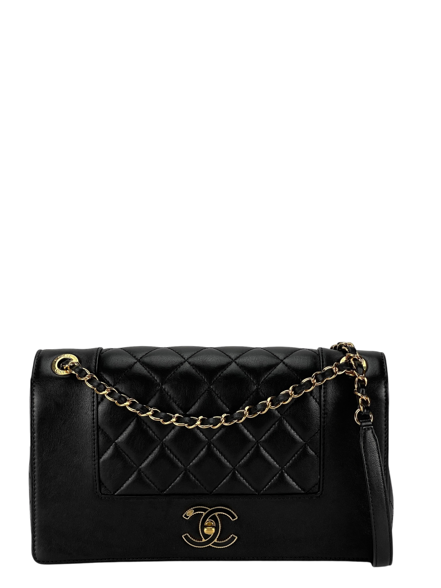 CHANEL - Black Calfskin Mademoiselle Flap Bag Calfskin Gold Hardware