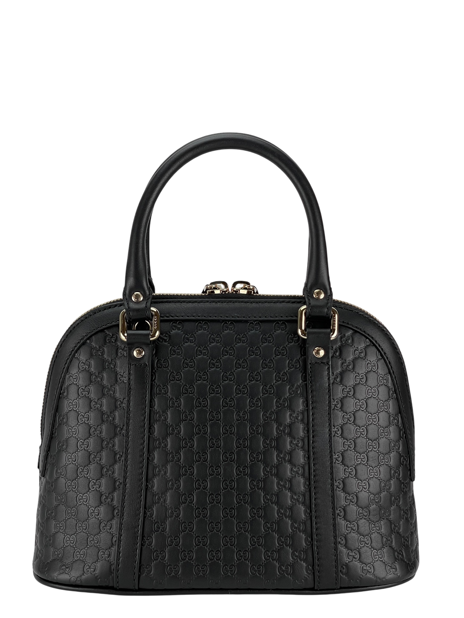 GUCCI -  Black Calfskin Microguccissima Leather Mini Dome Bag