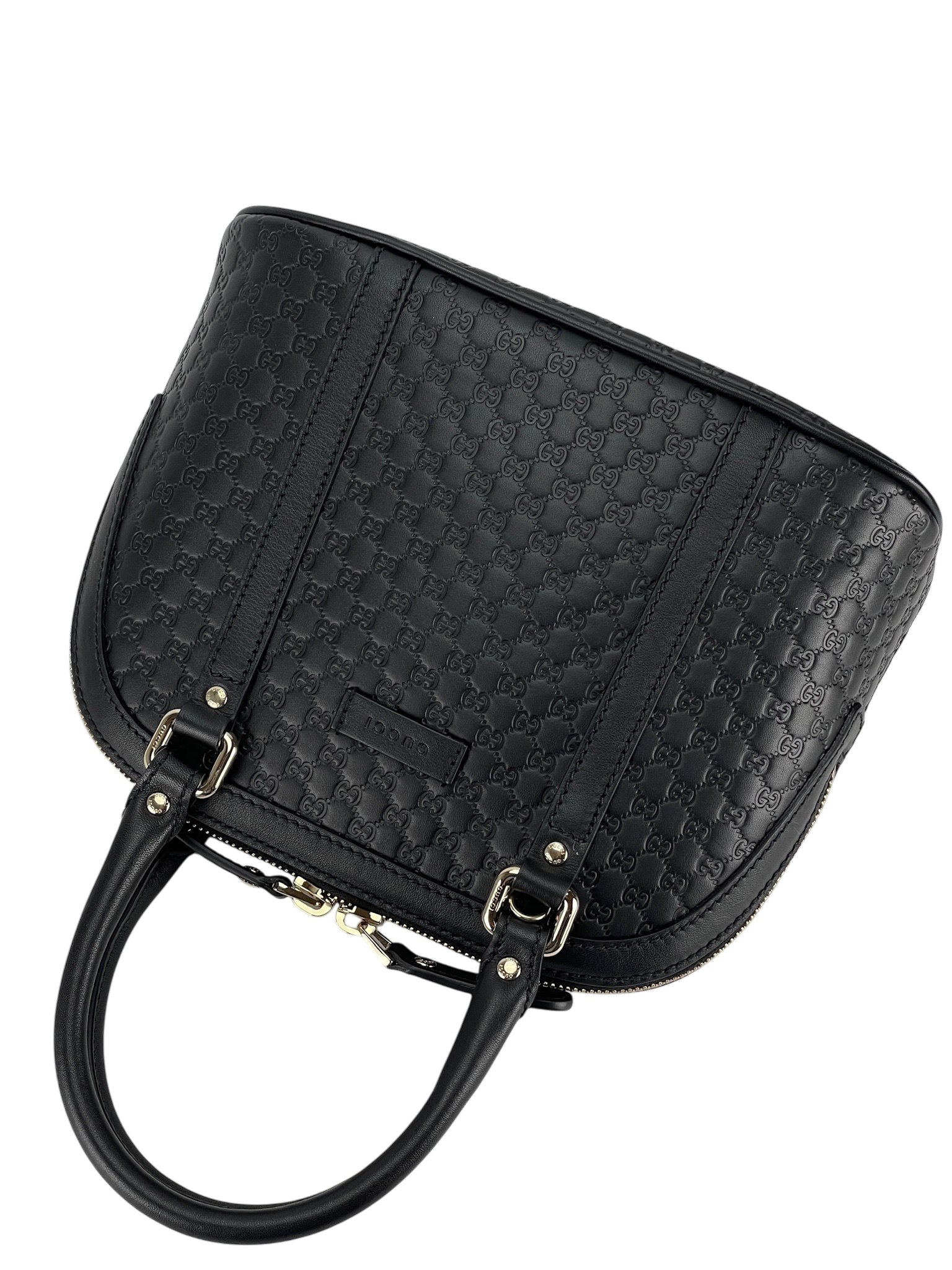 GUCCI -  Black Calfskin Microguccissima Leather Mini Dome Bag