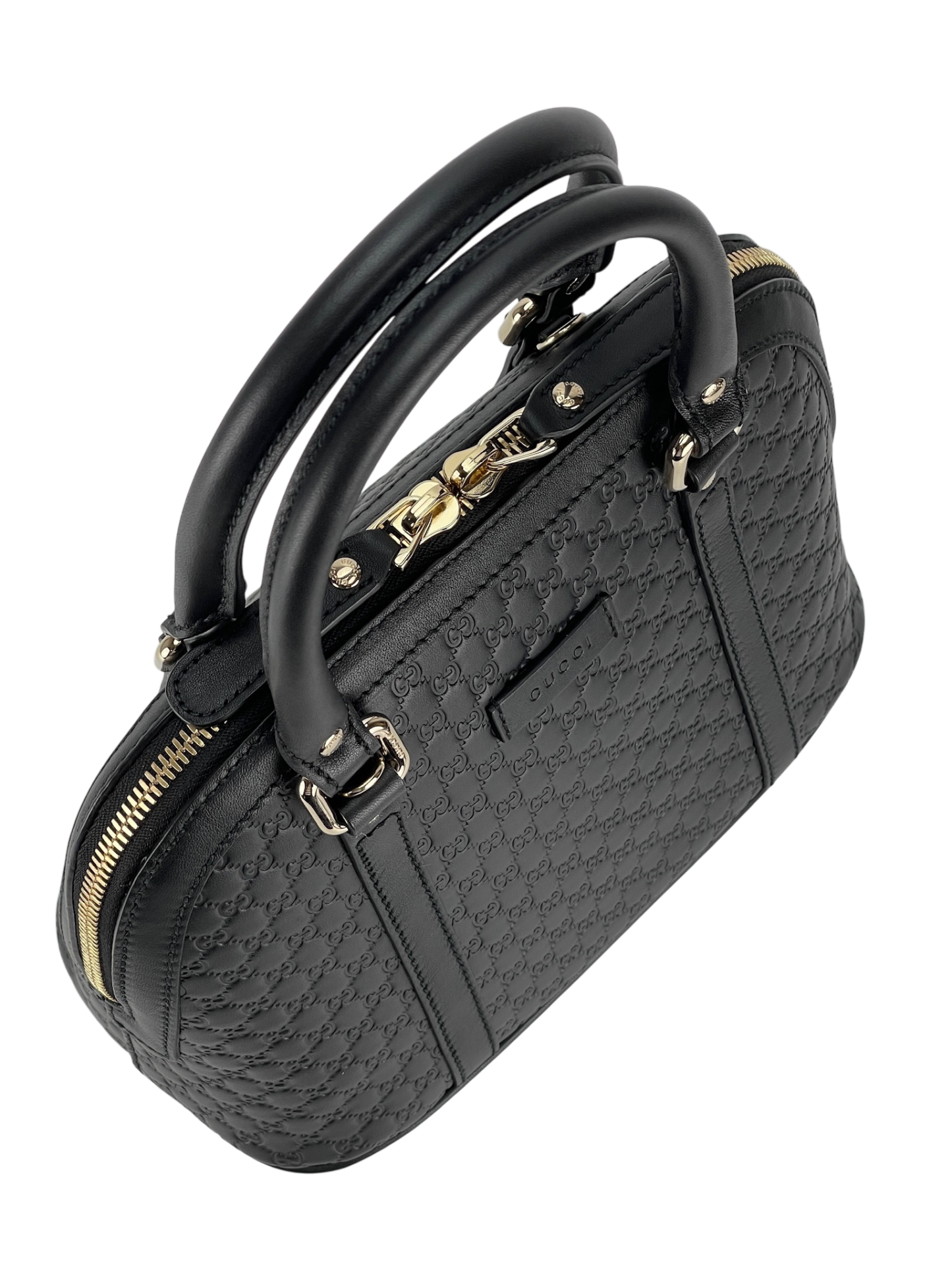 GUCCI -  Black Calfskin Microguccissima Leather Mini Dome Bag