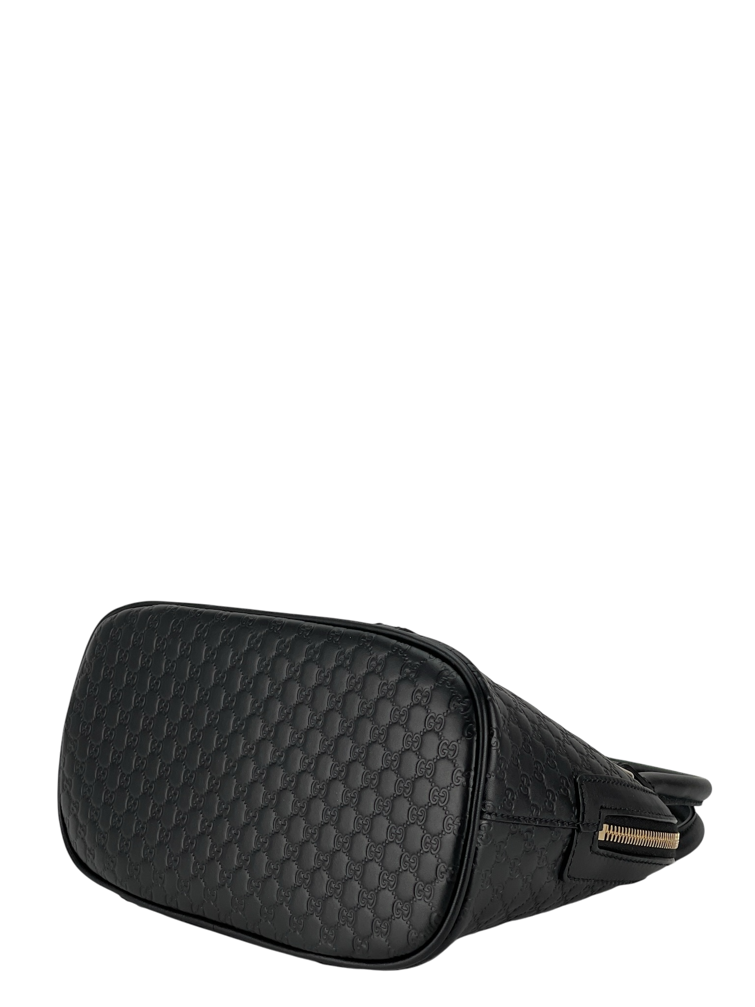 GUCCI -  Black Calfskin Microguccissima Leather Mini Dome Bag