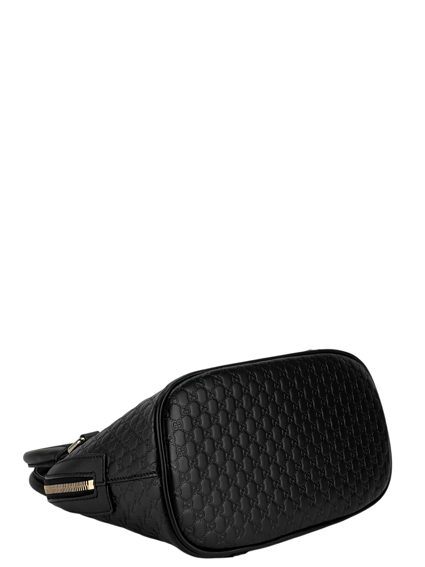 GUCCI -  Black Calfskin Microguccissima Leather Mini Dome Bag