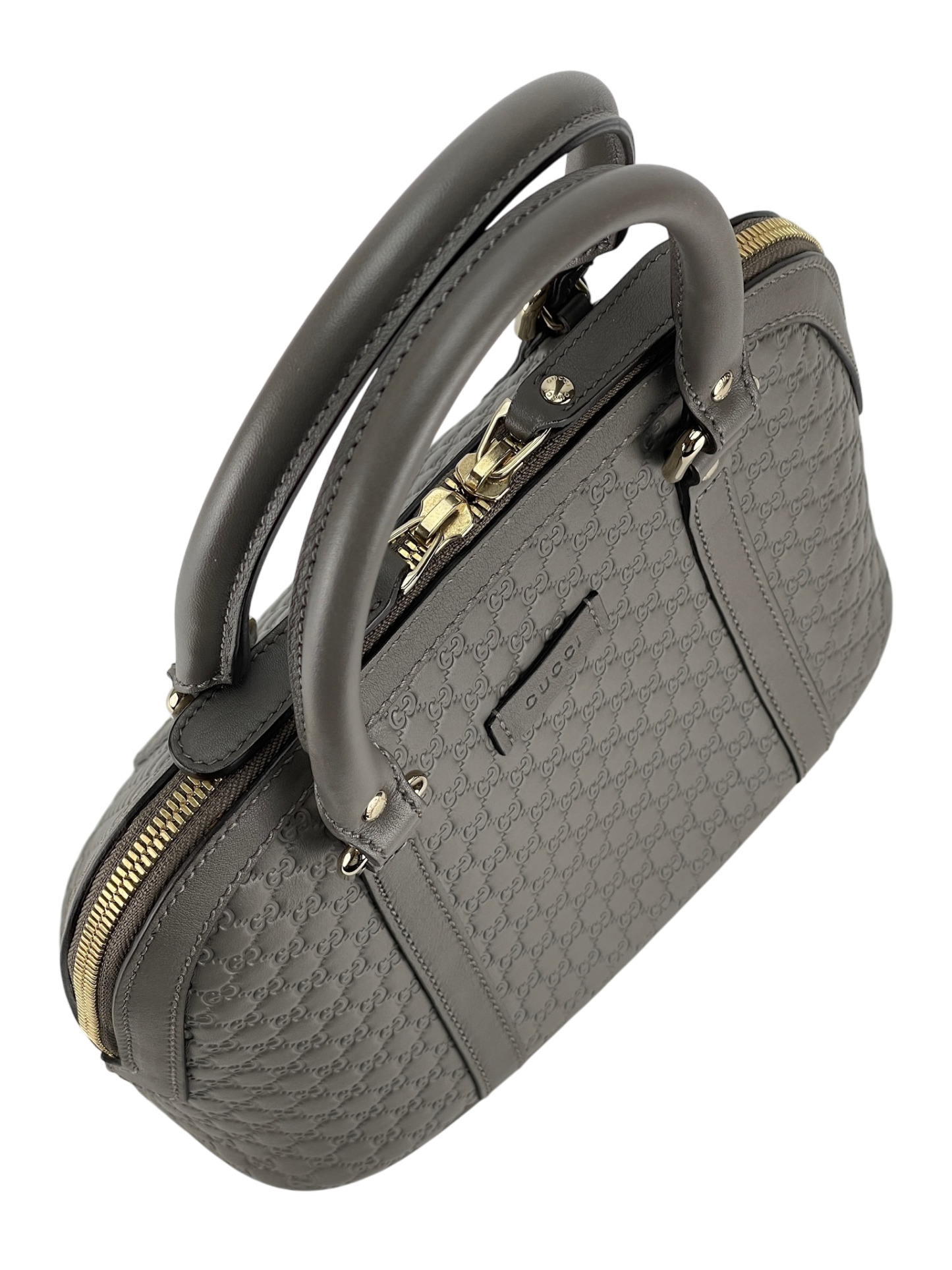 GUCCI -  Grey Calfskin Microguccissima Leather Mini Dome Bag