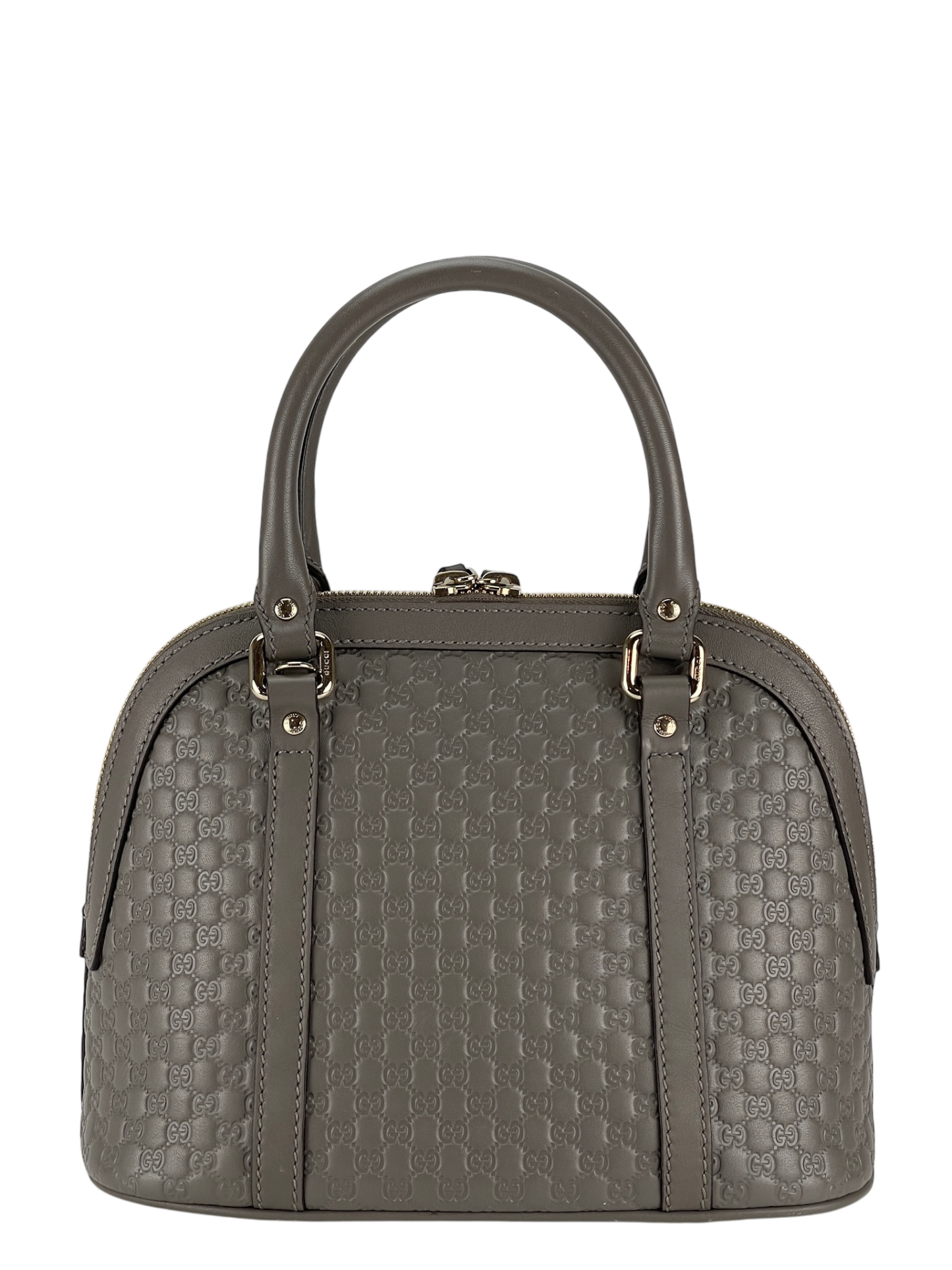 GUCCI -  Grey Calfskin Microguccissima Leather Mini Dome Bag