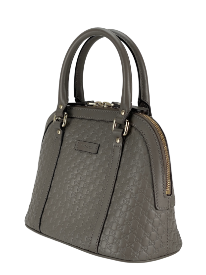GUCCI -  Grey Calfskin Microguccissima Leather Mini Dome Bag