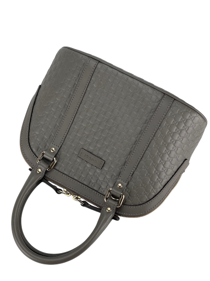 GUCCI -  Grey Calfskin Microguccissima Leather Mini Dome Bag
