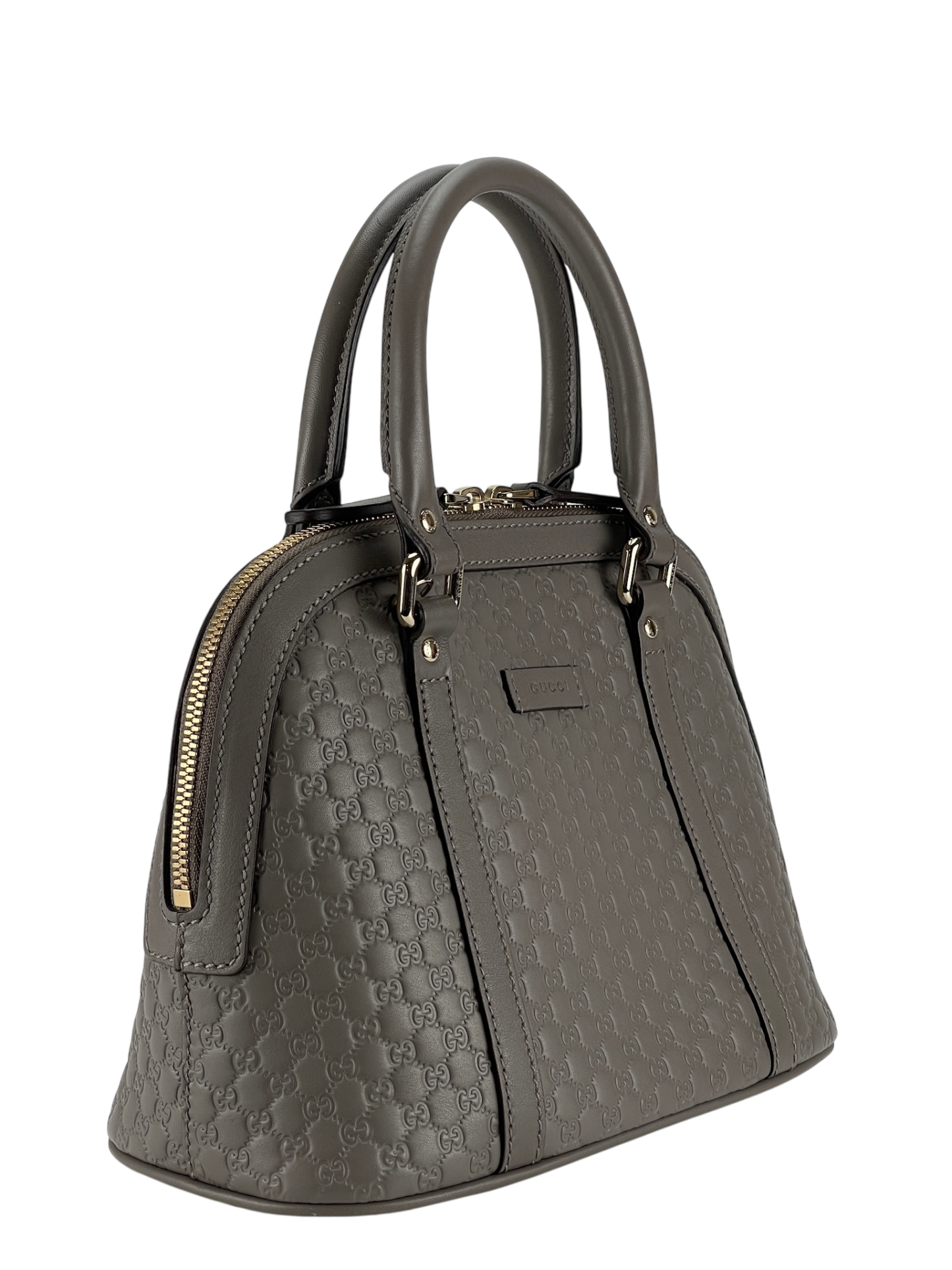 GUCCI -  Grey Calfskin Microguccissima Leather Mini Dome Bag