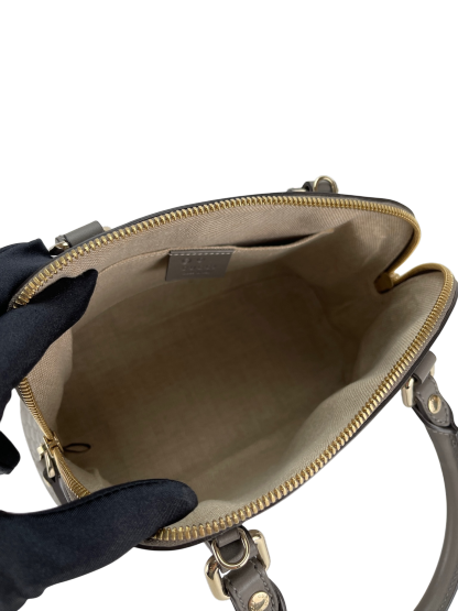 GUCCI -  Grey Calfskin Microguccissima Leather Mini Dome Bag