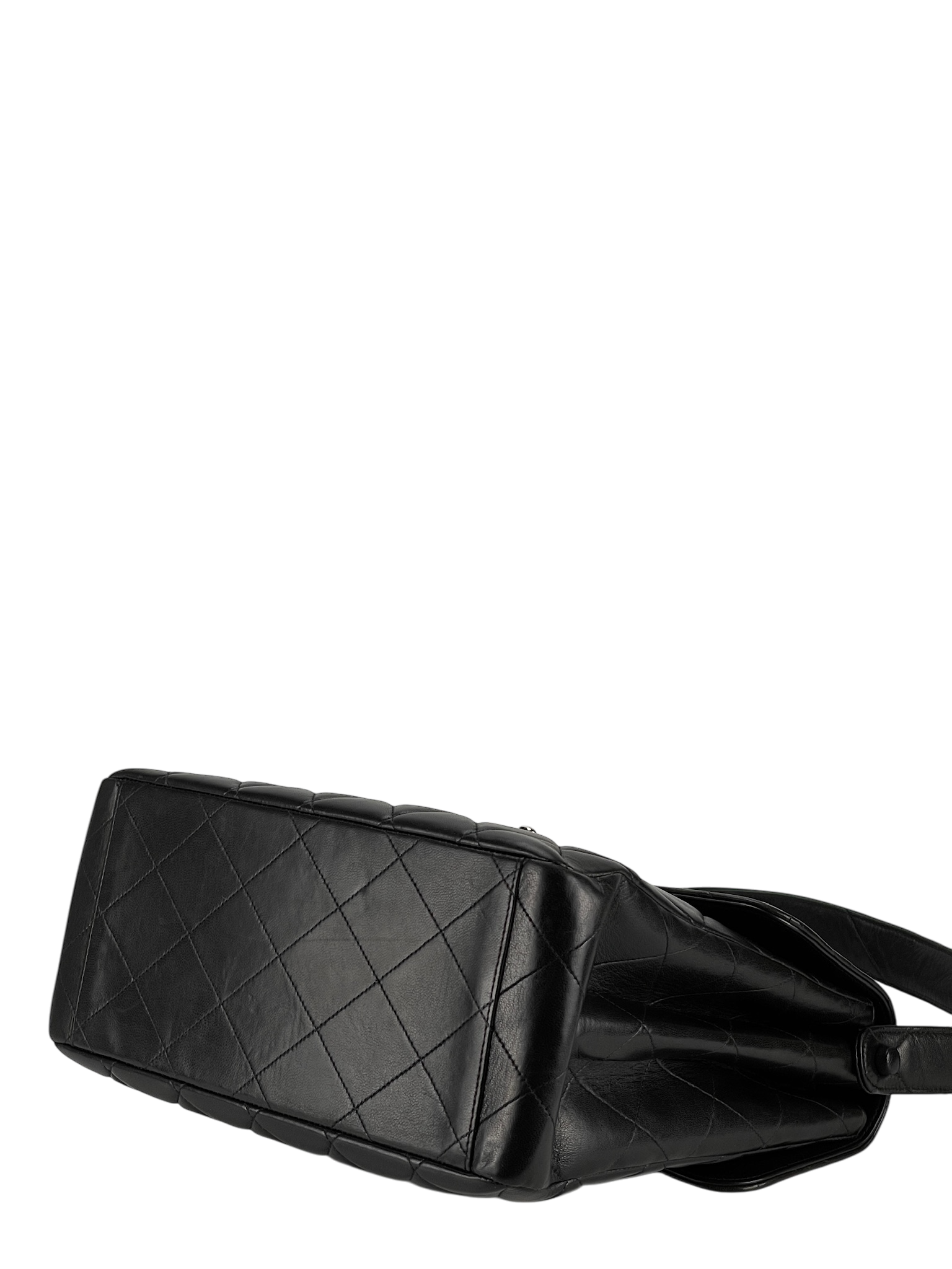 CHANEL -  Black Lambskin Chanel Double Face Matelasse Shoulder Bag 
