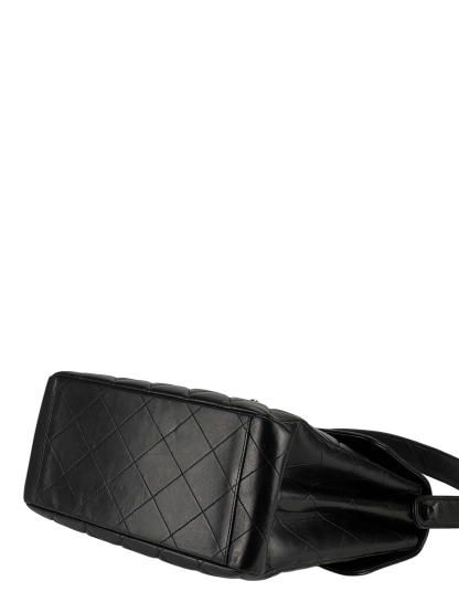 CHANEL -  Black Lambskin Chanel Double Face Matelasse Shoulder Bag 