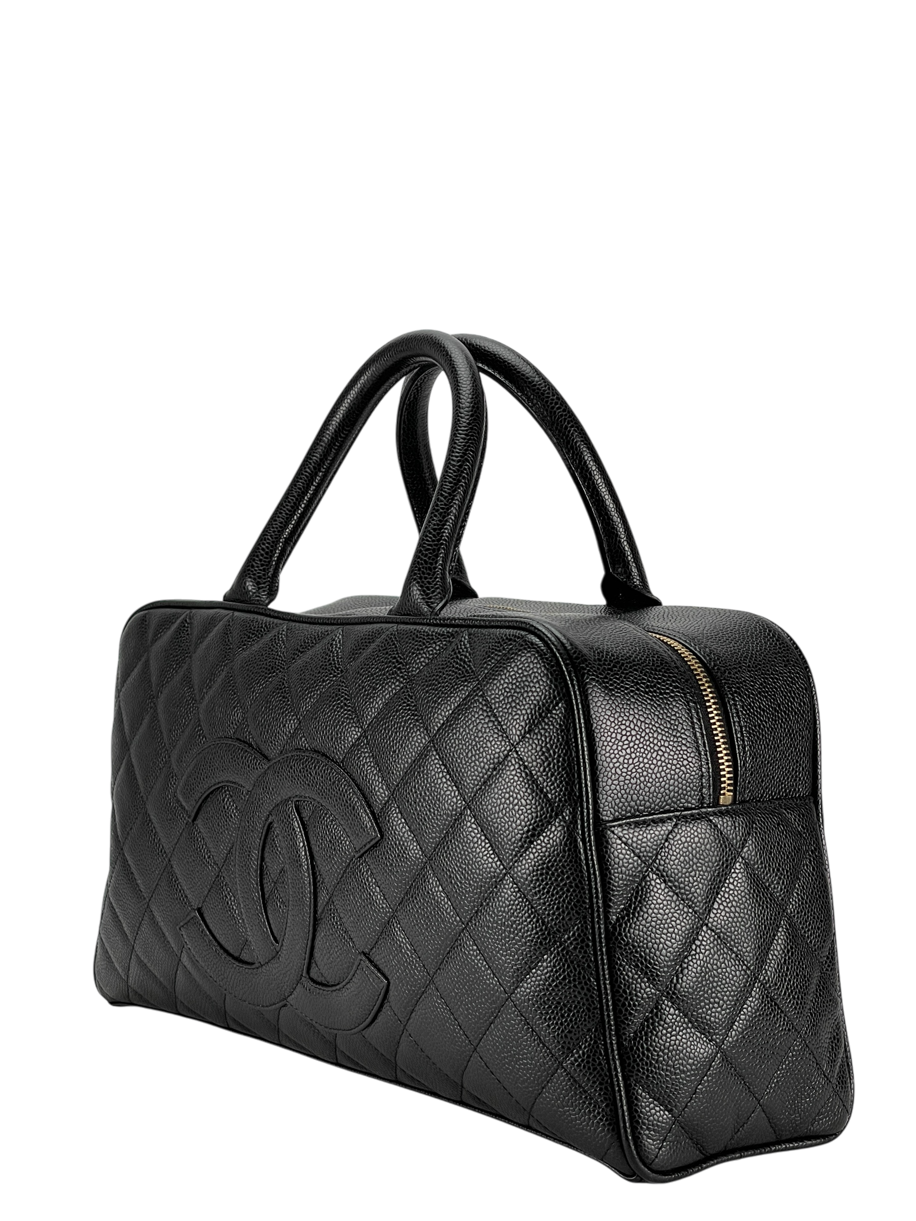 CHANEL - Black Caviar Bowling Hand Bag