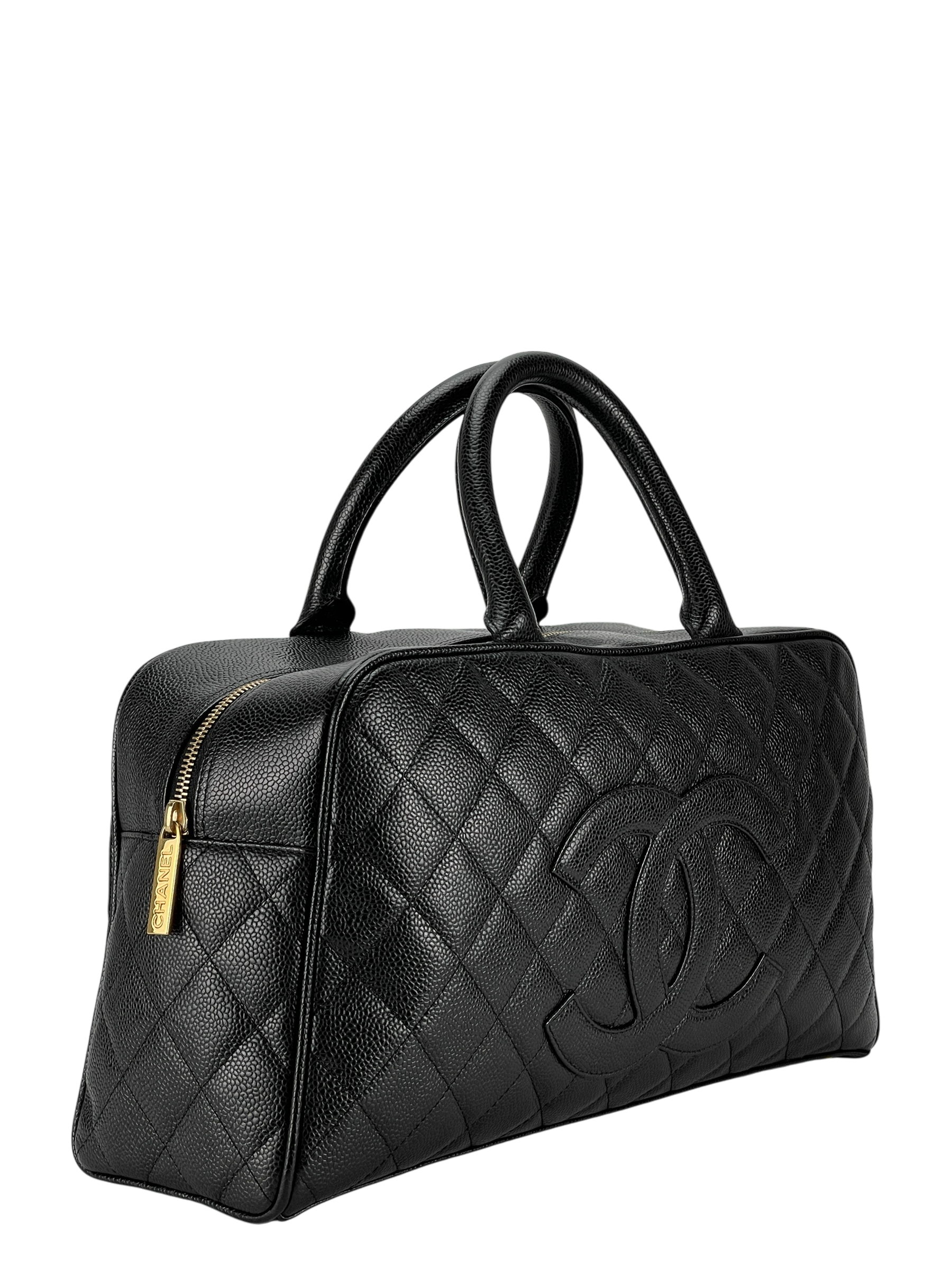 CHANEL - Black Caviar Bowling Hand Bag