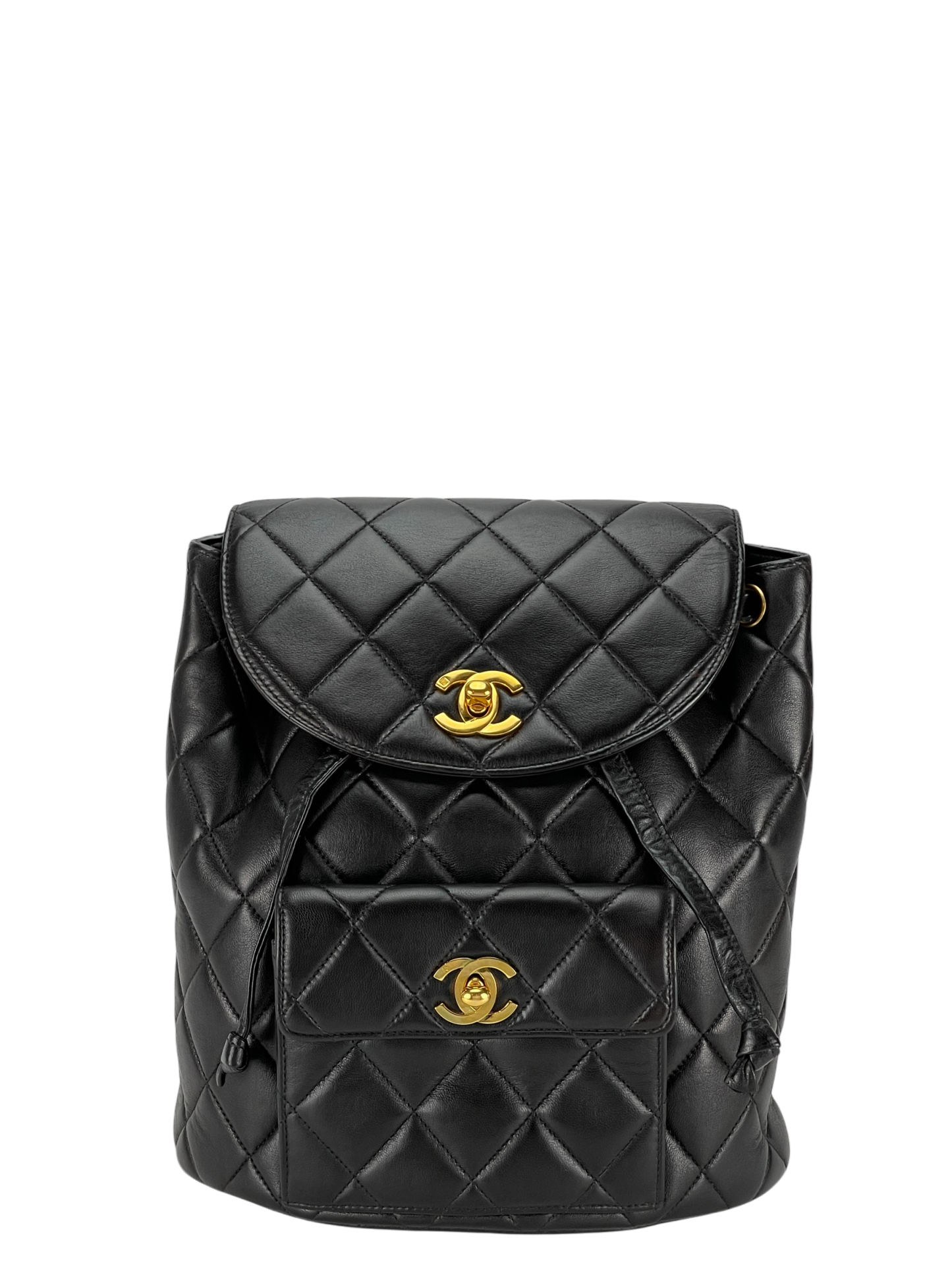 CHANEL - Black Lambskin Duma Backpack