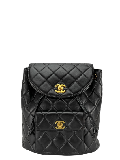 CHANEL - Black Lambskin Duma Backpack