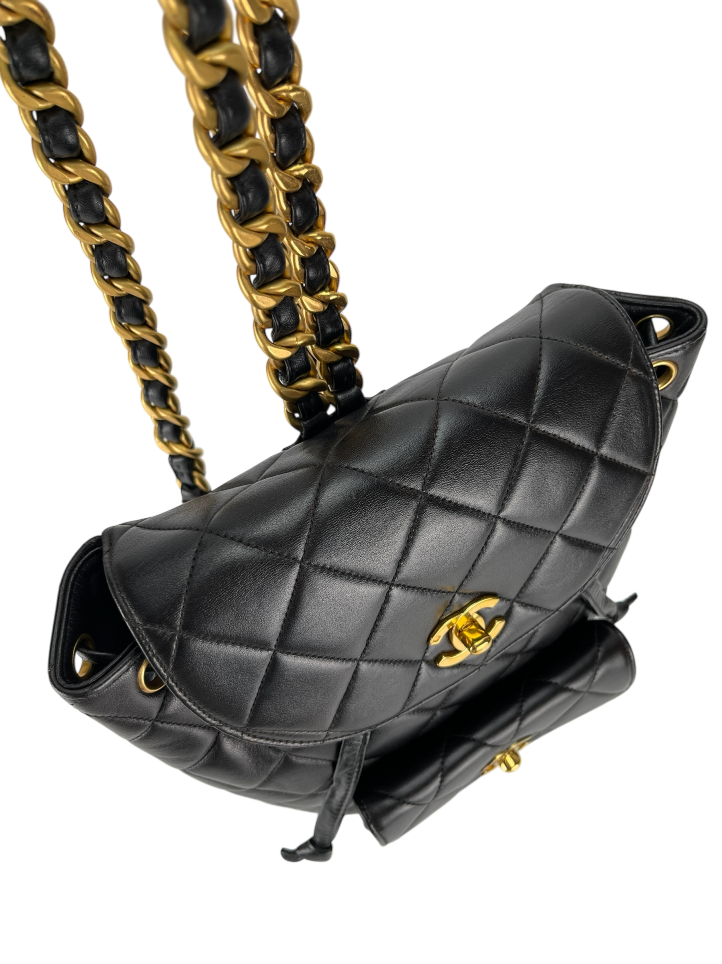 CHANEL - Black Lambskin Duma Backpack