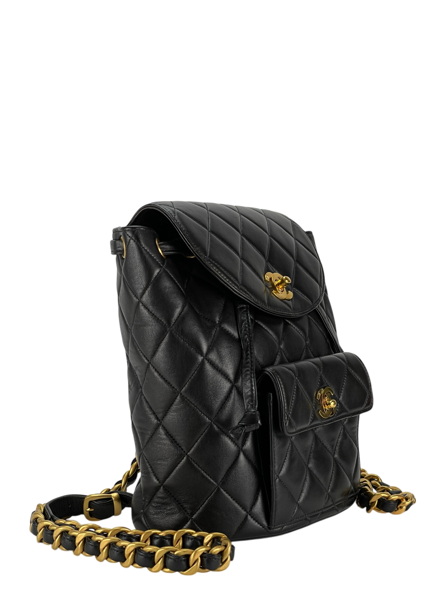 CHANEL - Black Lambskin Duma Backpack