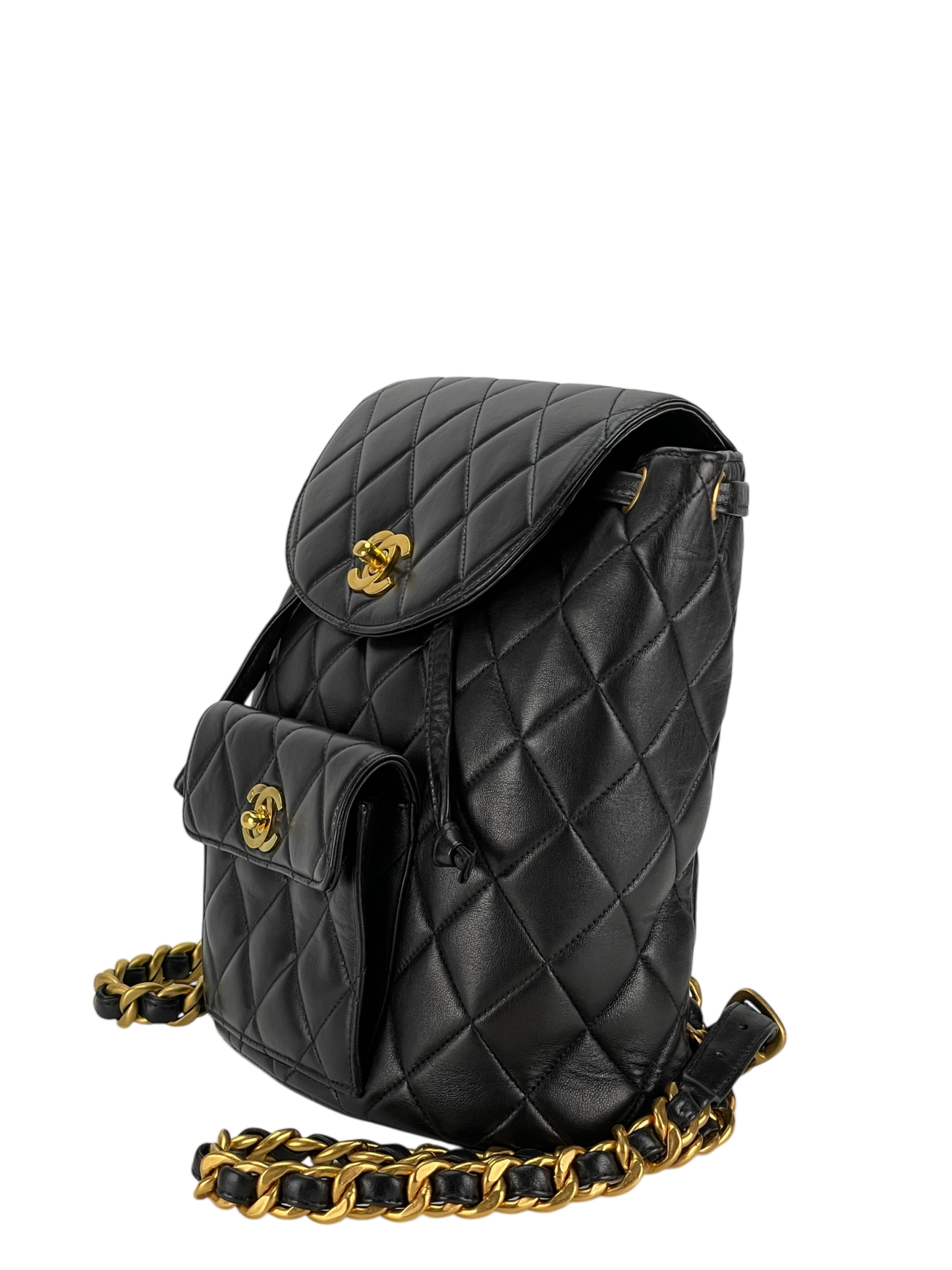 CHANEL - Black Lambskin Duma Backpack