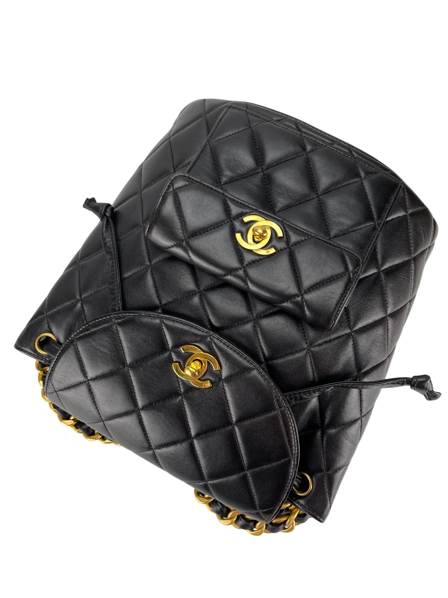 CHANEL - Black Lambskin Duma Backpack