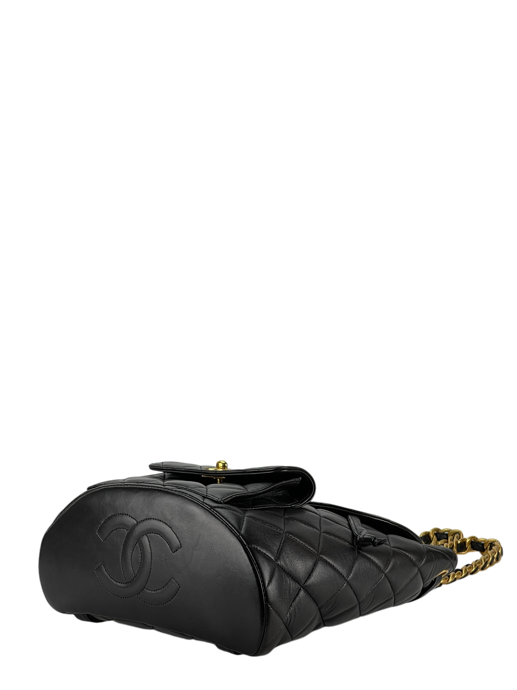 CHANEL - Black Lambskin Duma Backpack