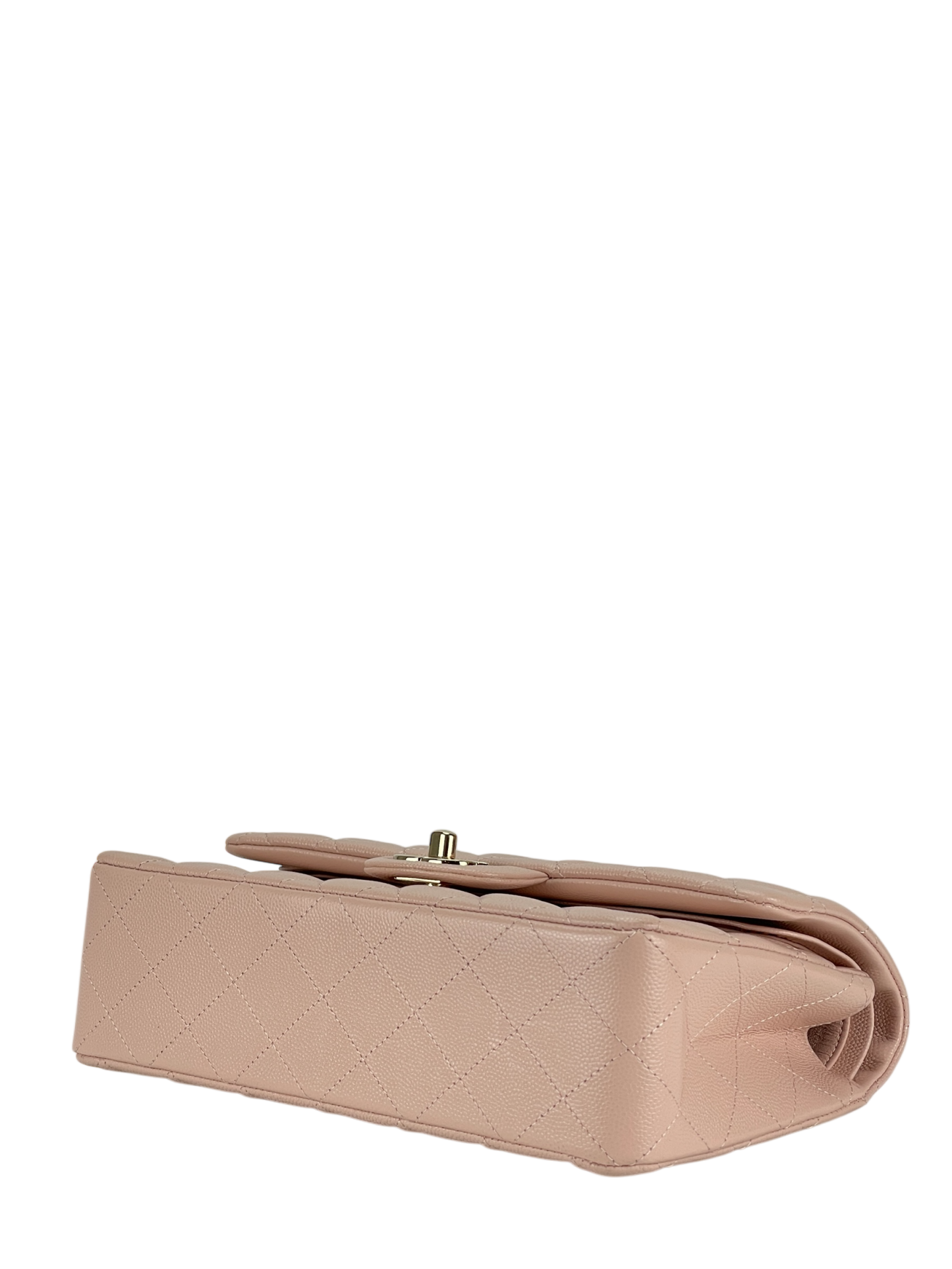 CHANEL - Pink Caviar Small Classic Double Flap Shoulder Bag Gold Hardware