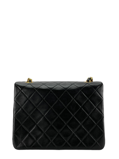 CHANEL - Mini Matlasse 20 Lambskin Single Flap Single Chain Bag Black Gold Hardware