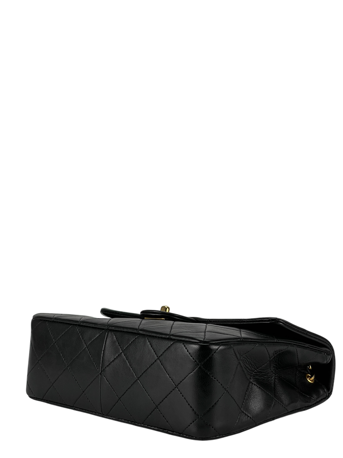 CHANEL - Mini Matlasse 20 Lambskin Single Flap Single Chain Bag Black Gold Hardware