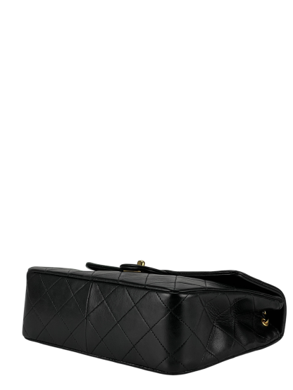 CHANEL - Mini Matlasse 20 Lambskin Single Flap Single Chain Bag Black Gold Hardware