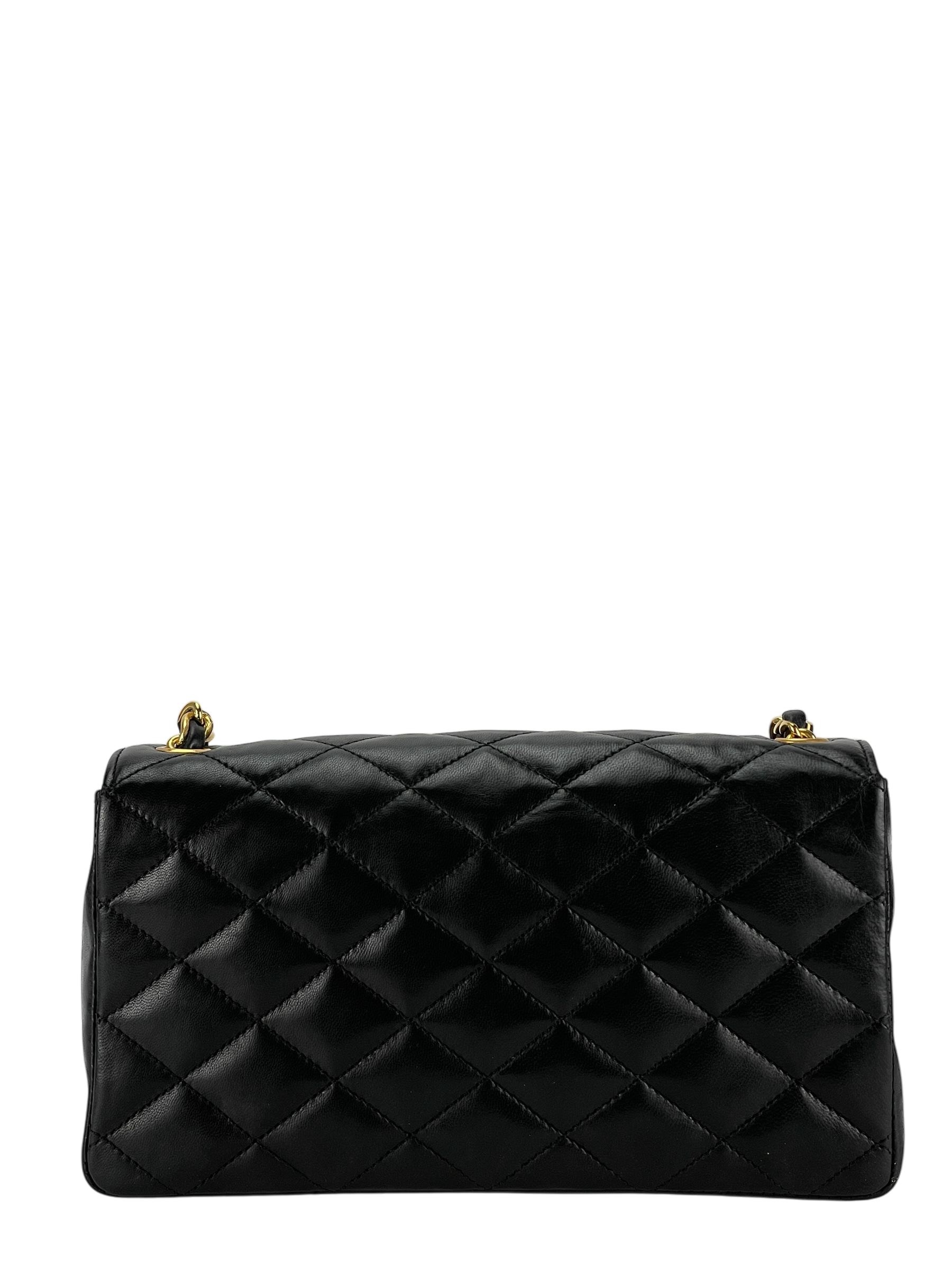 CHANEL -  Black Deca Coco Mark Push Lock  Matelasse Chain Shoulder Bag