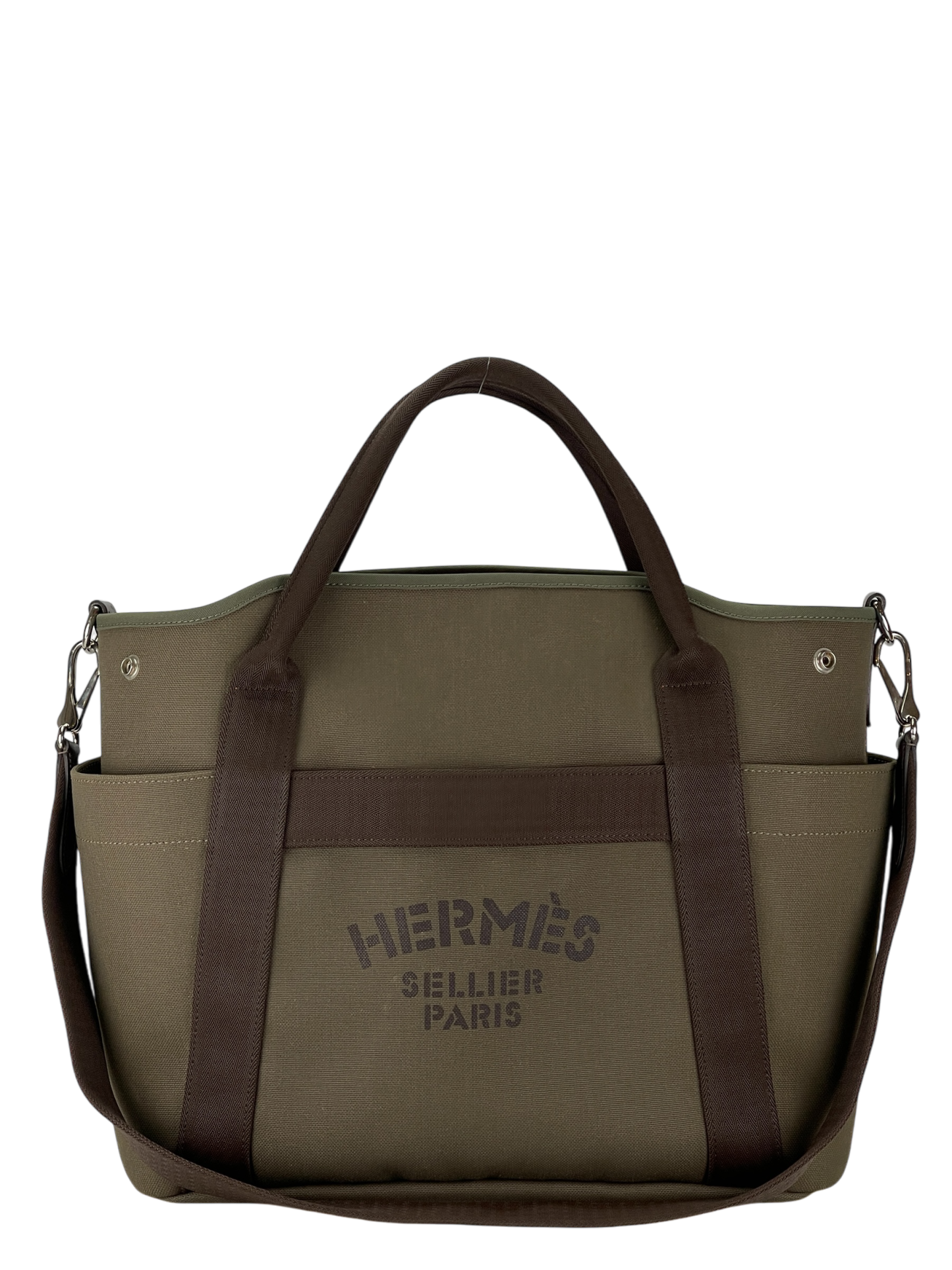 HERMES - Olive green Sac de Pansage groom Tote Bag
