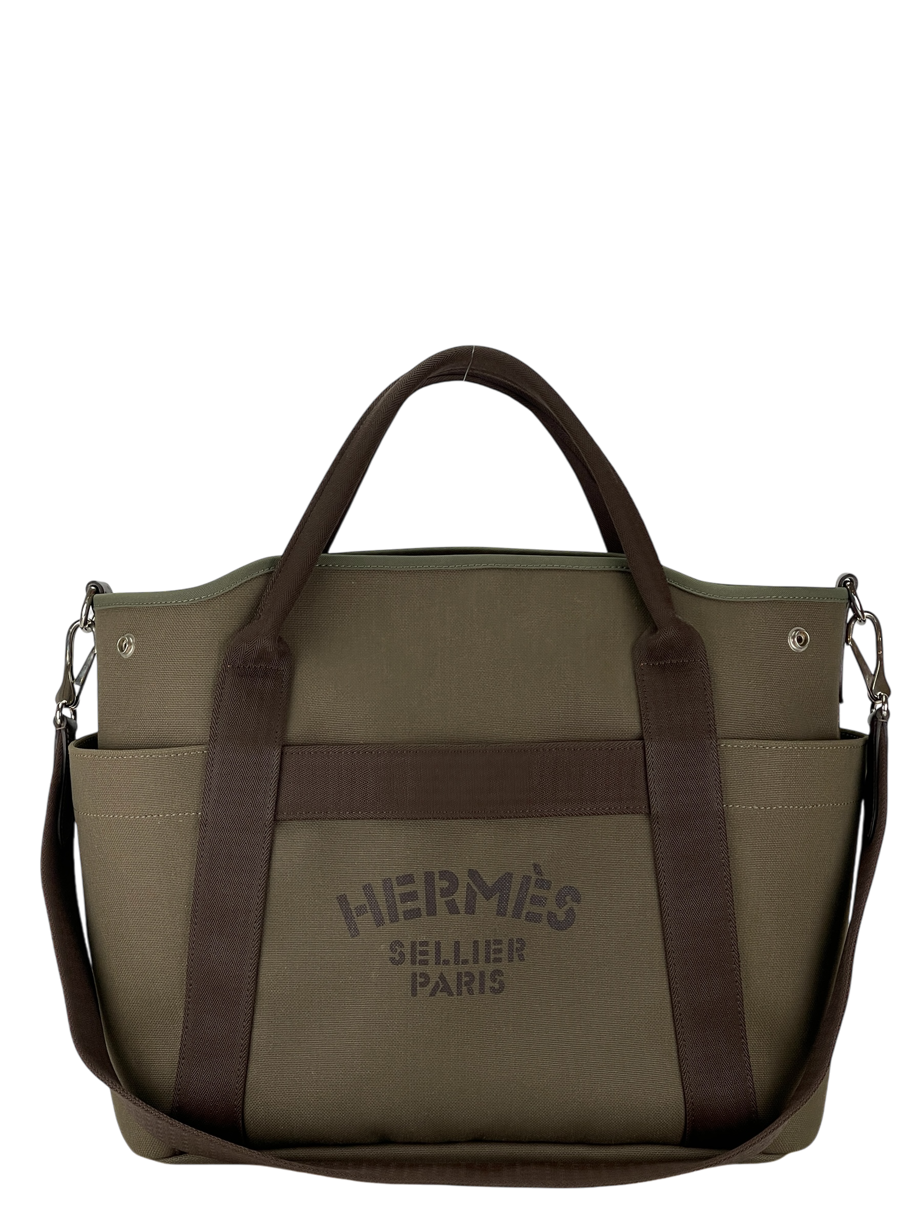 HERMES - Olive green Sac de Pansage groom Tote Bag